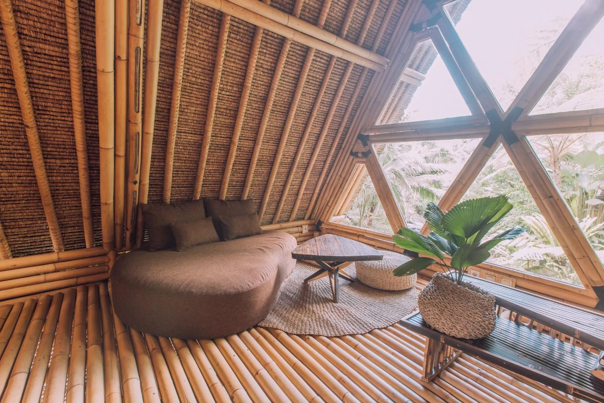 Living room in Hideout Eco Bamboo House Bali