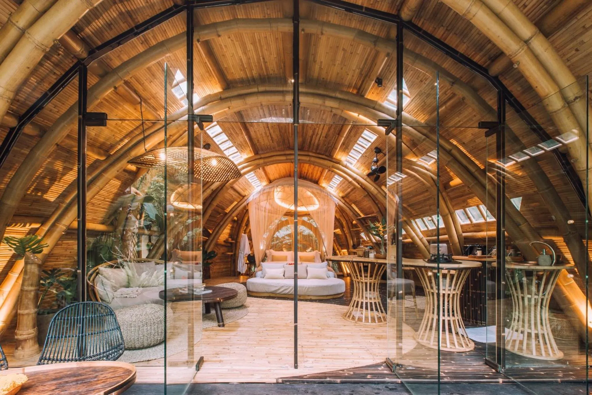 Bedroom in Hideout Eco Bamboo House Bali