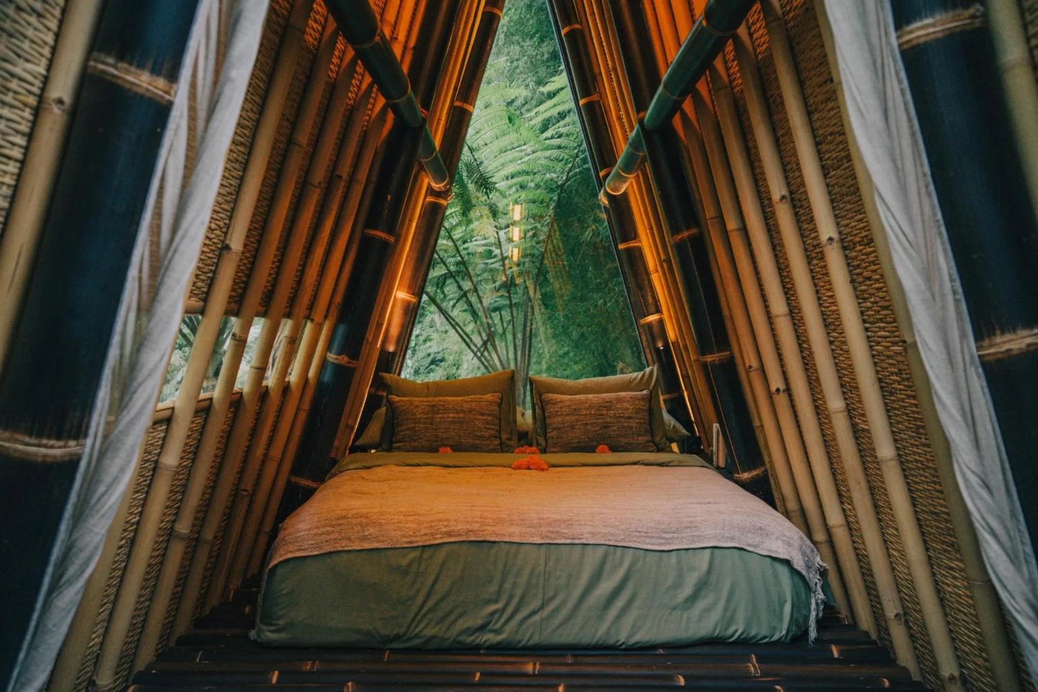 Bed in Hideout Eco Bamboo House Bali