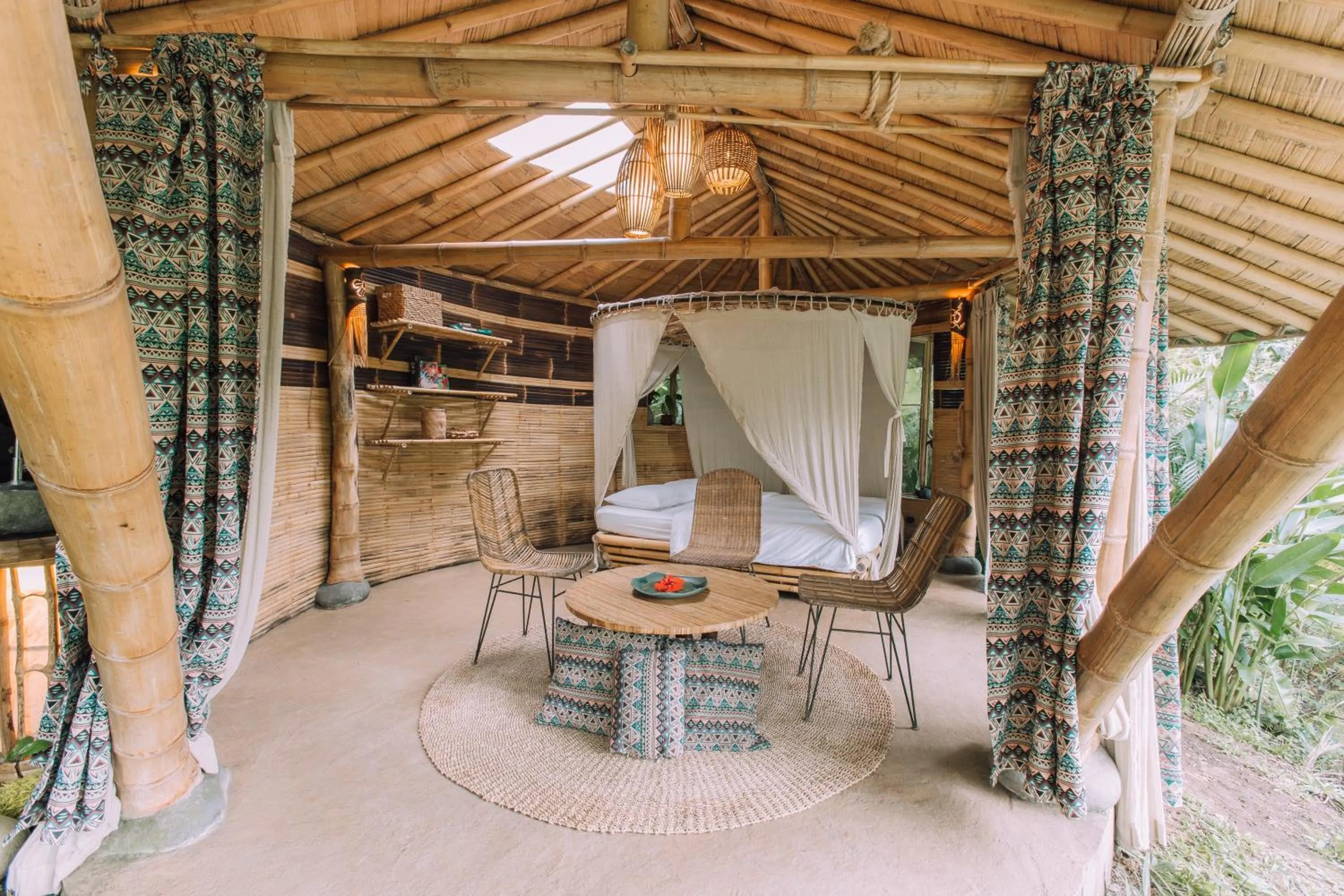 Bed in Hideout Eco Bamboo House Bali