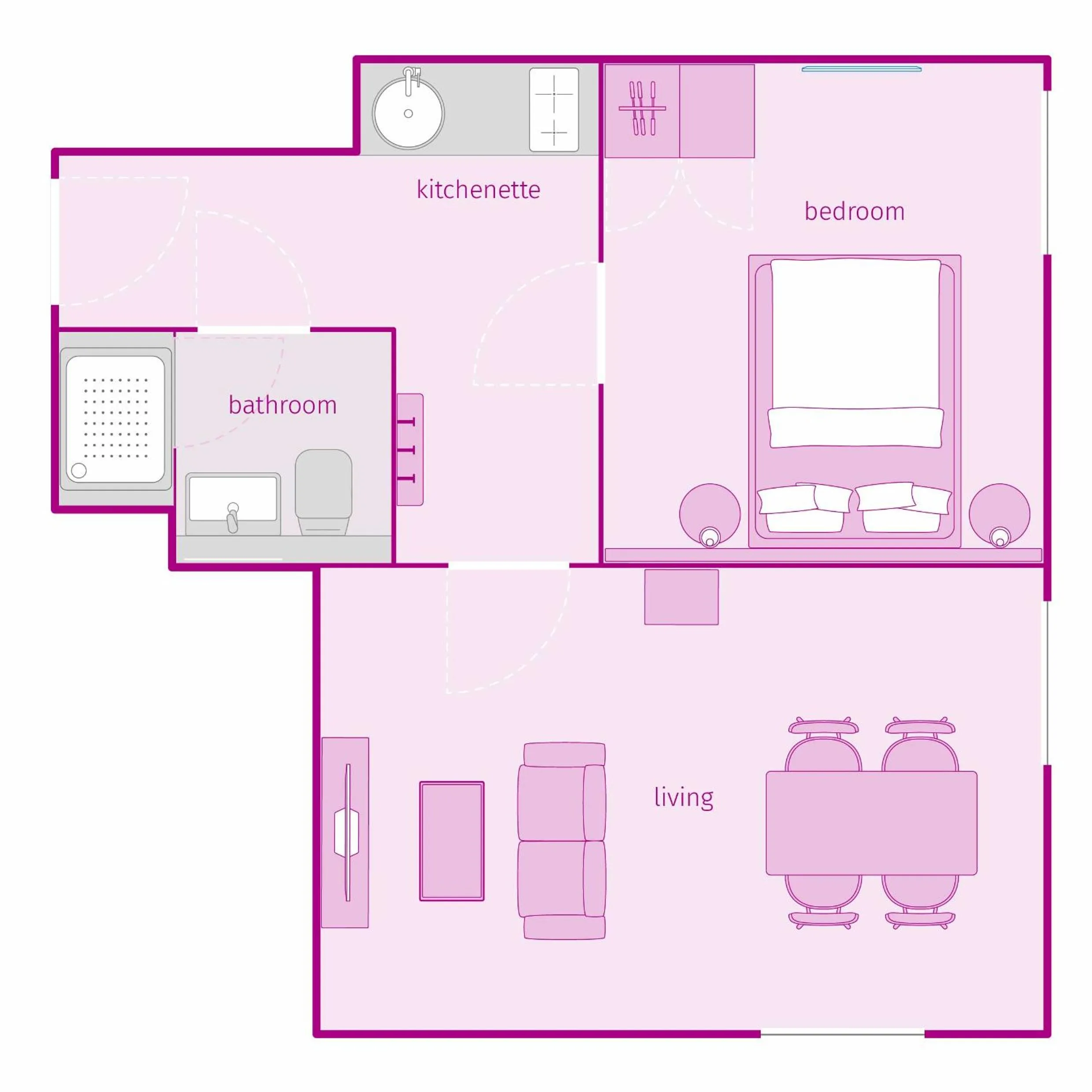 Floor plan in smartments Frankfurt City-Ost