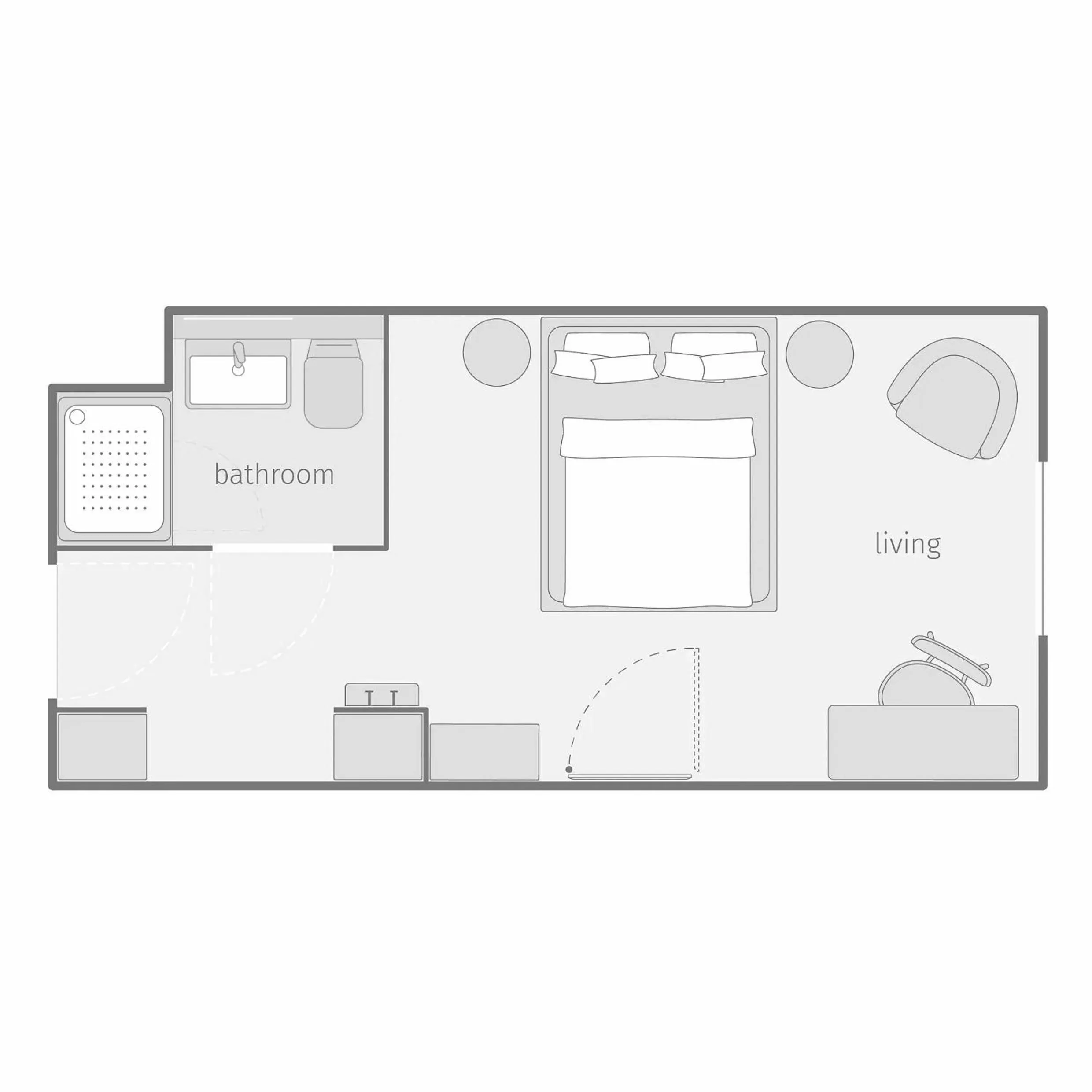 Photo of the whole room in smartments Frankfurt City-Ost