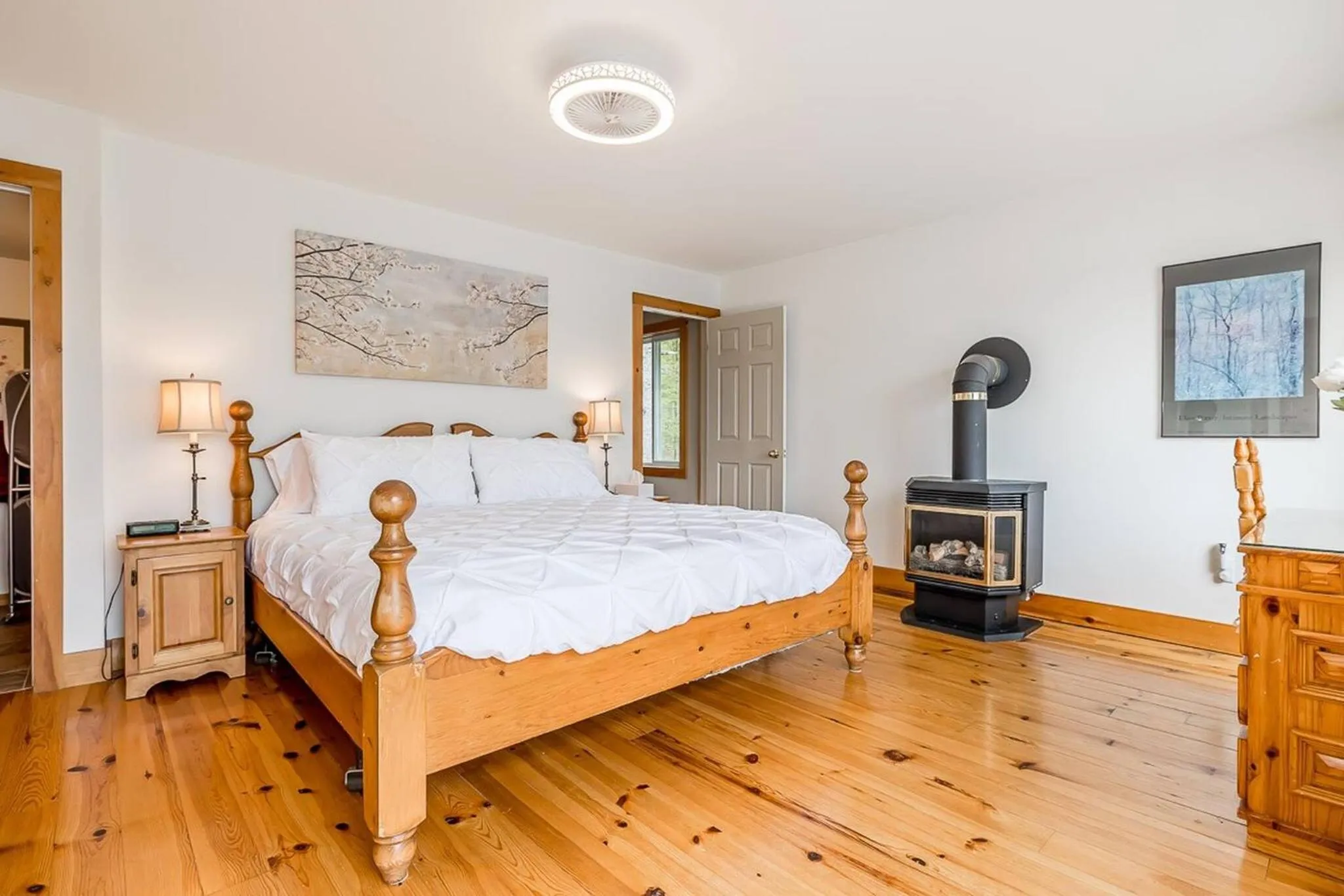 Bed in Muskoka Lakeshore Cottage Bliss