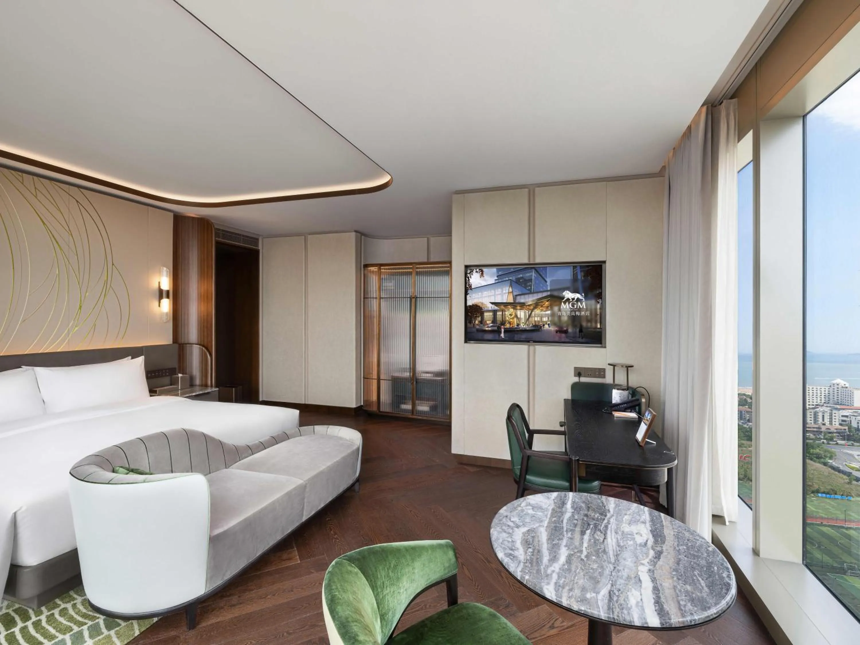 Bedroom, Bed in MGM Qingdao