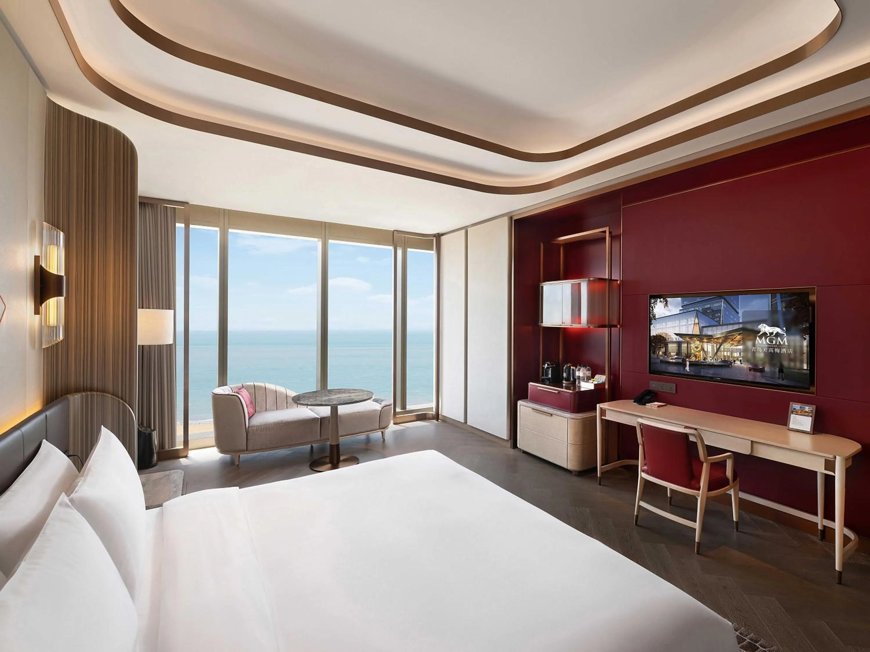 Photo of the whole room, Bed in MGM Qingdao