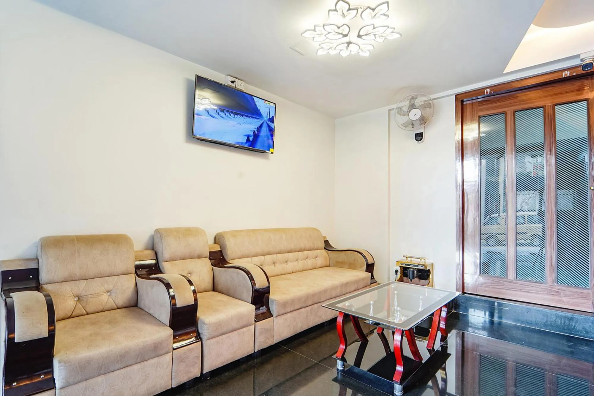 Seating area in FabHotel Ellegant Inn