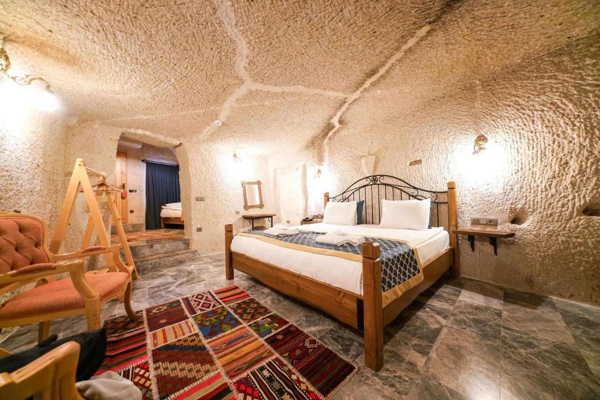 Bed in Caverna Hotel Premium Caves