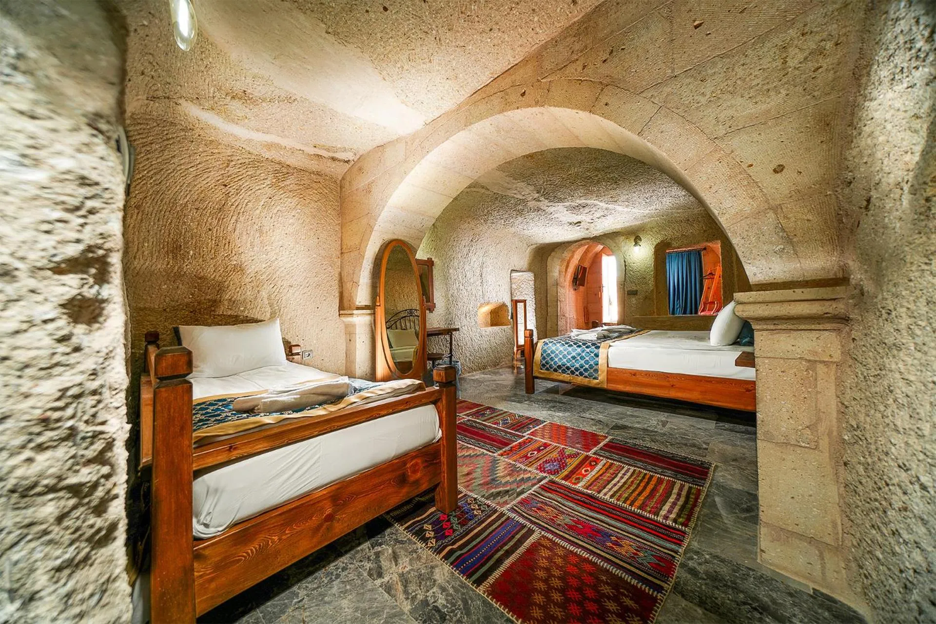 Bed in Caverna Hotel Premium Caves
