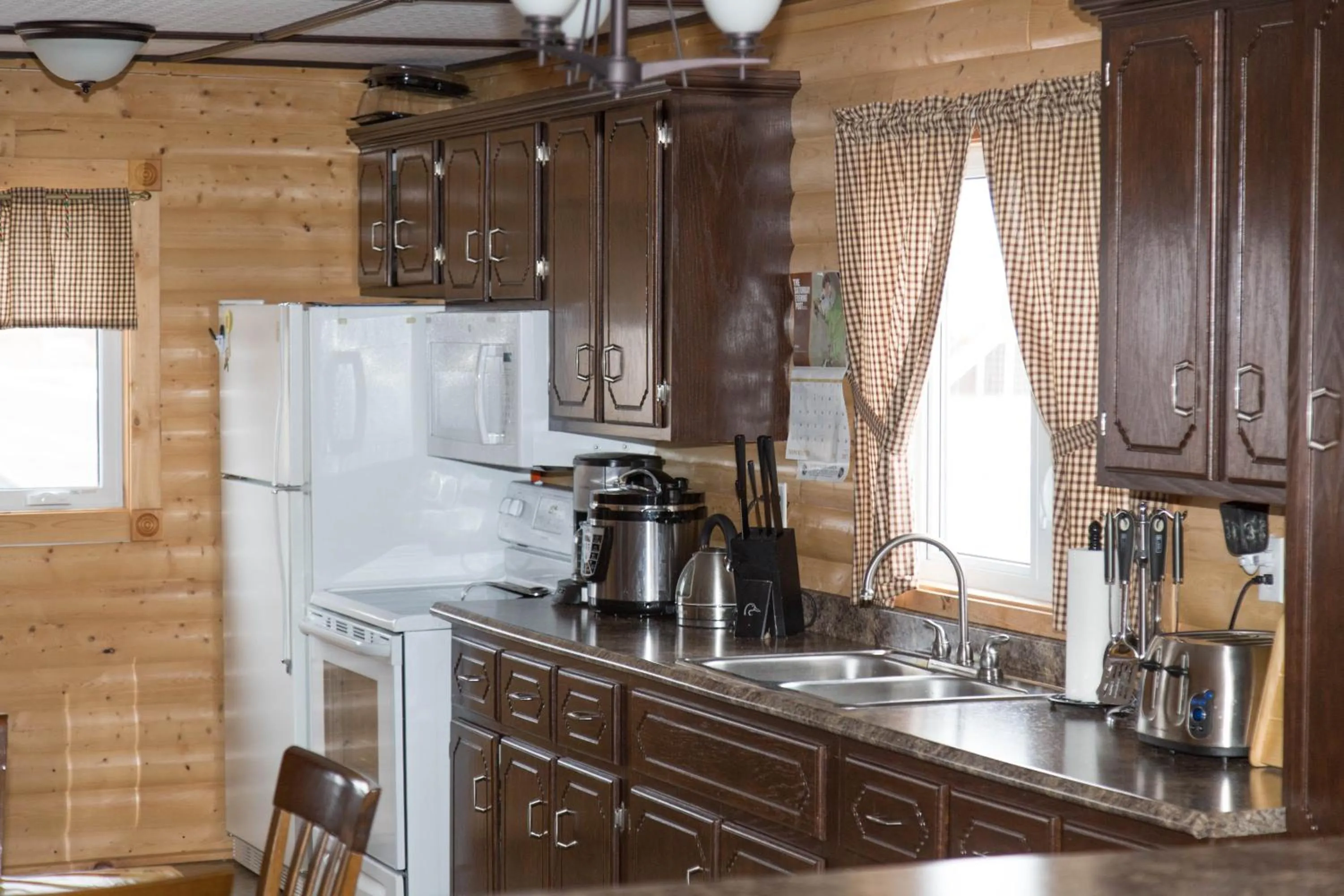 Communal kitchen in Burnt Cape Cabins