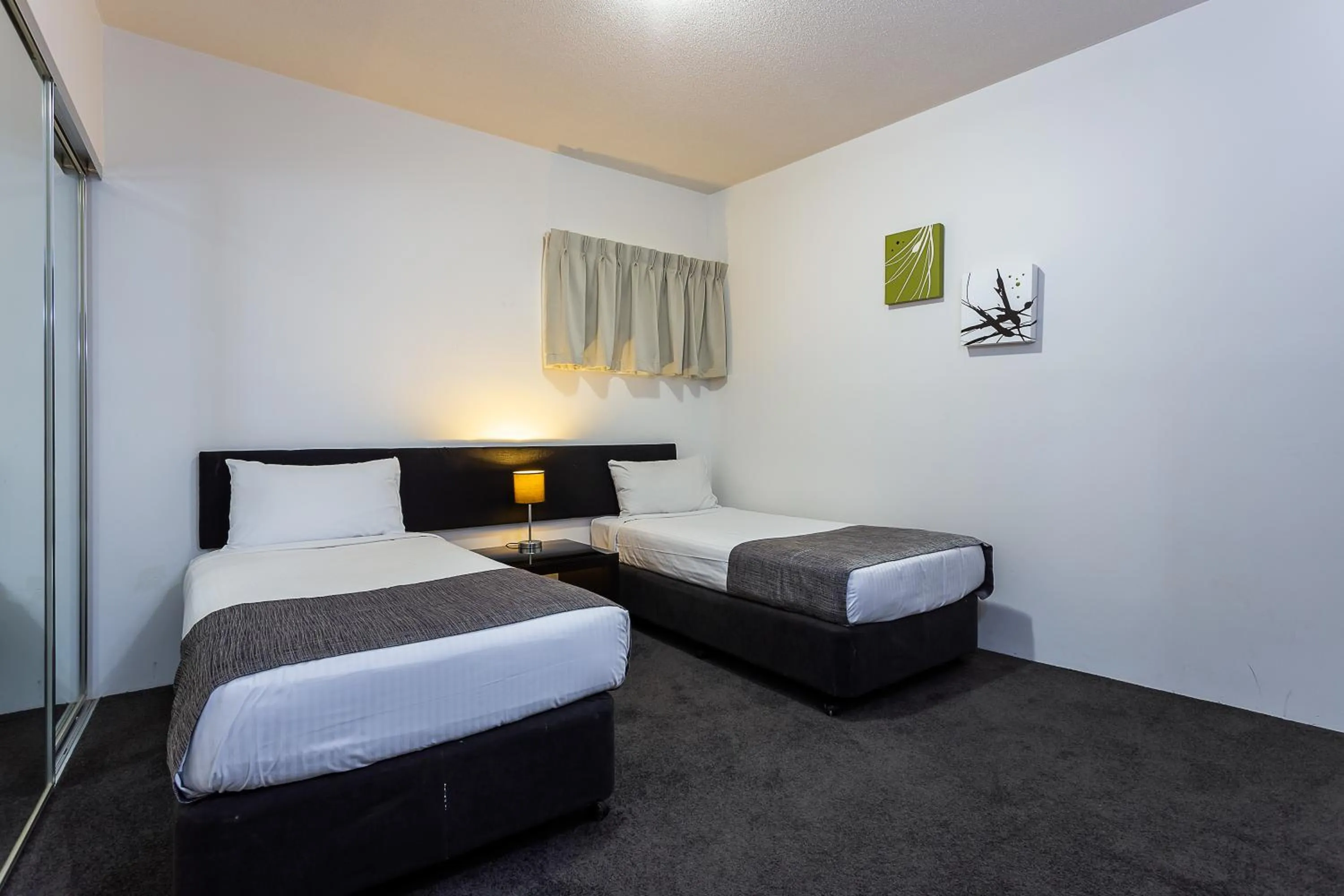 Bedroom, Bed in Oxygen Apartments