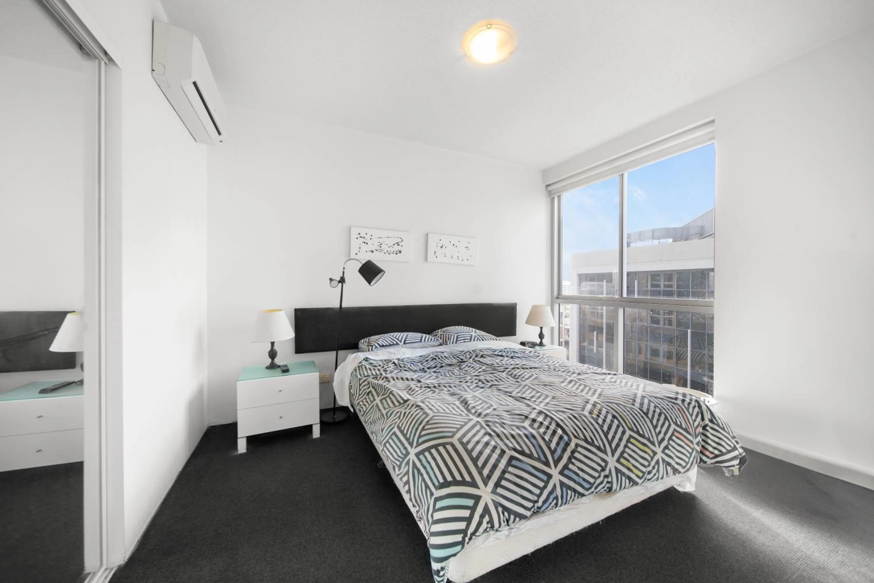 Bedroom, Bed in Oxygen Apartments