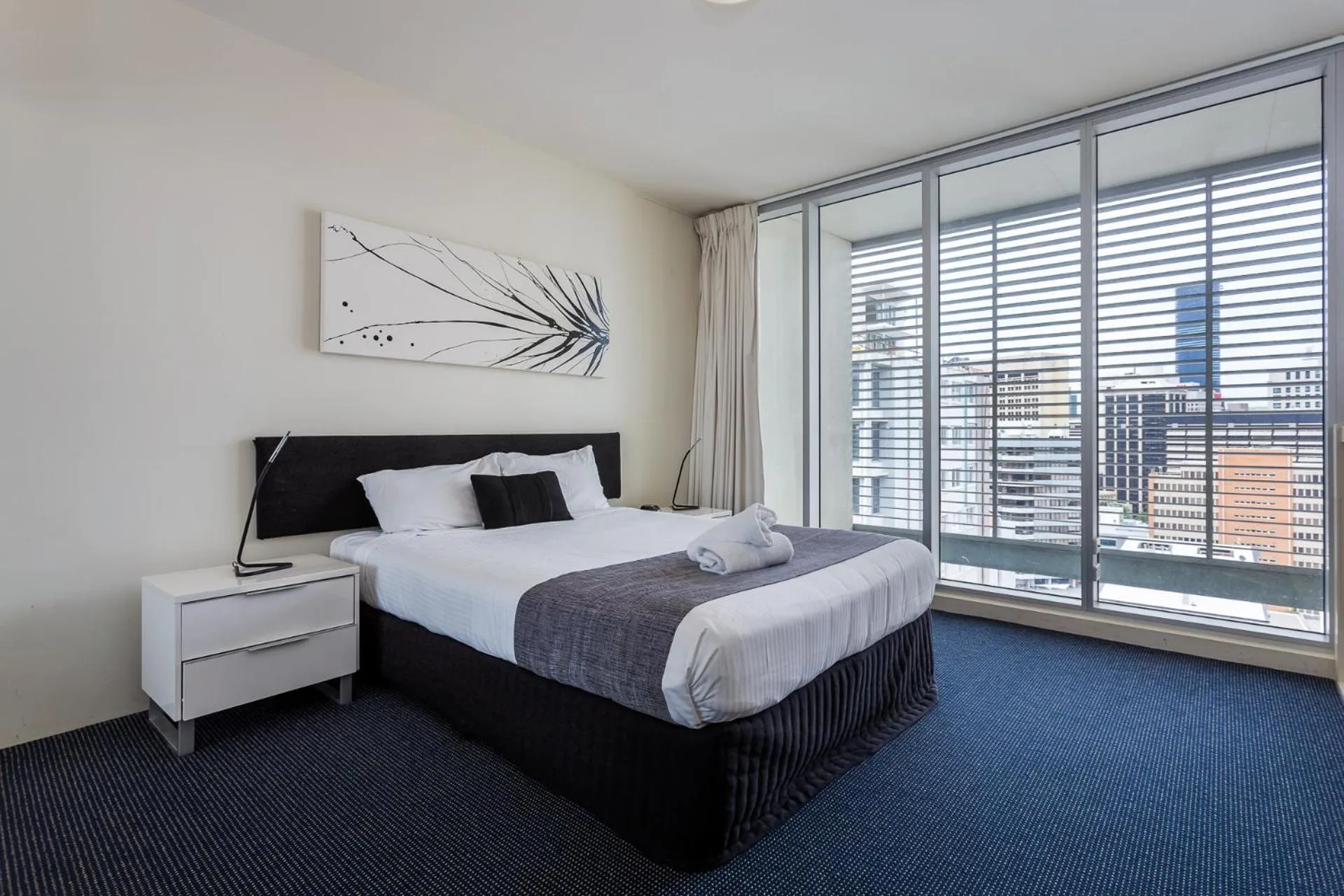 Bedroom, Bed in Oxygen Apartments