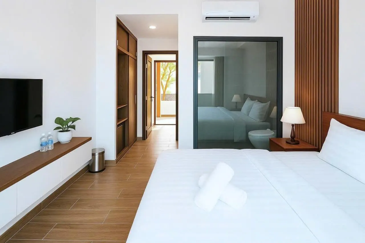 Bedroom, Bed in Nam Hội An Hotel - Near Vinpearl Nam Hội An