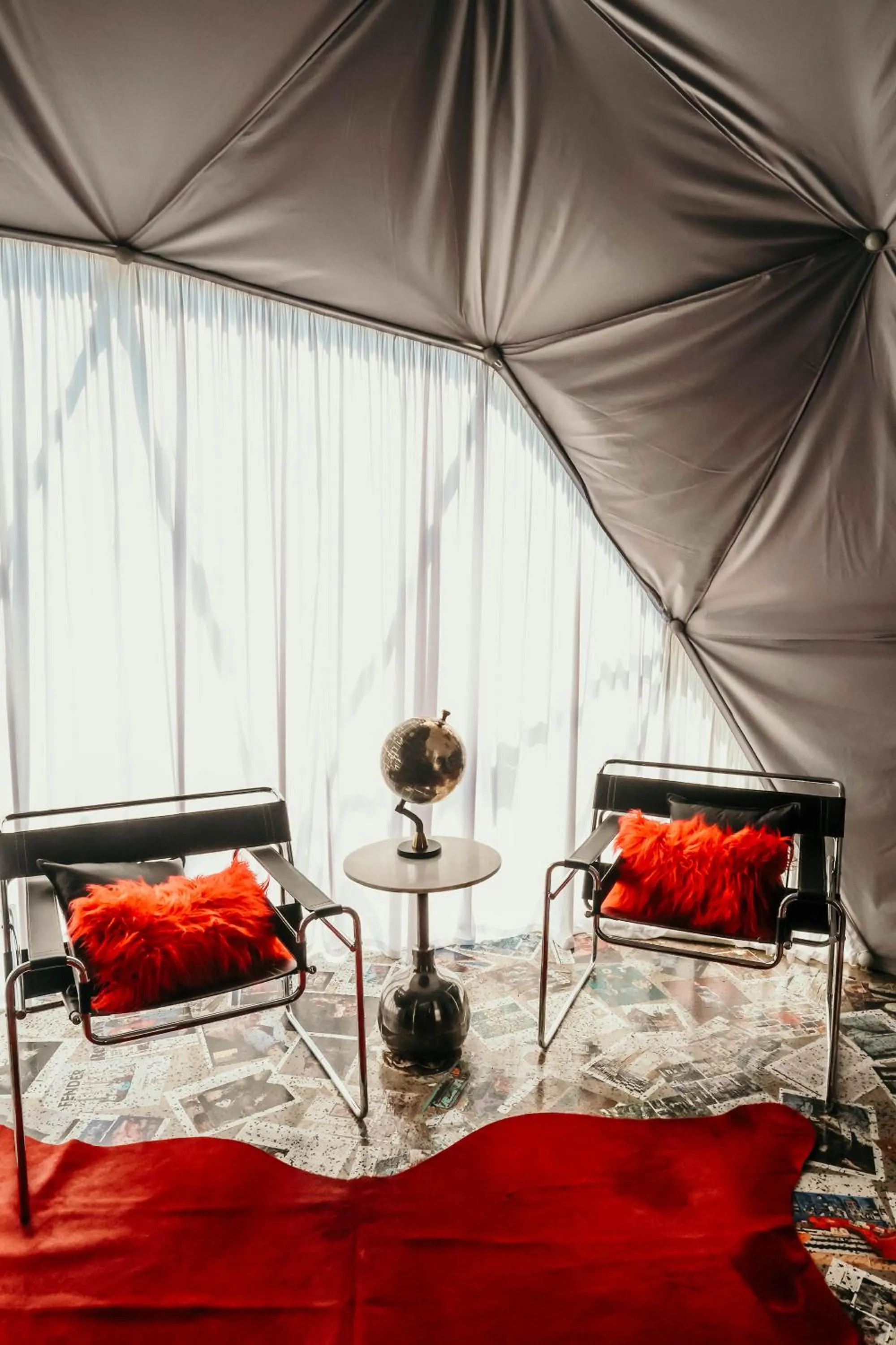 Seating area in DayDreamer Domes