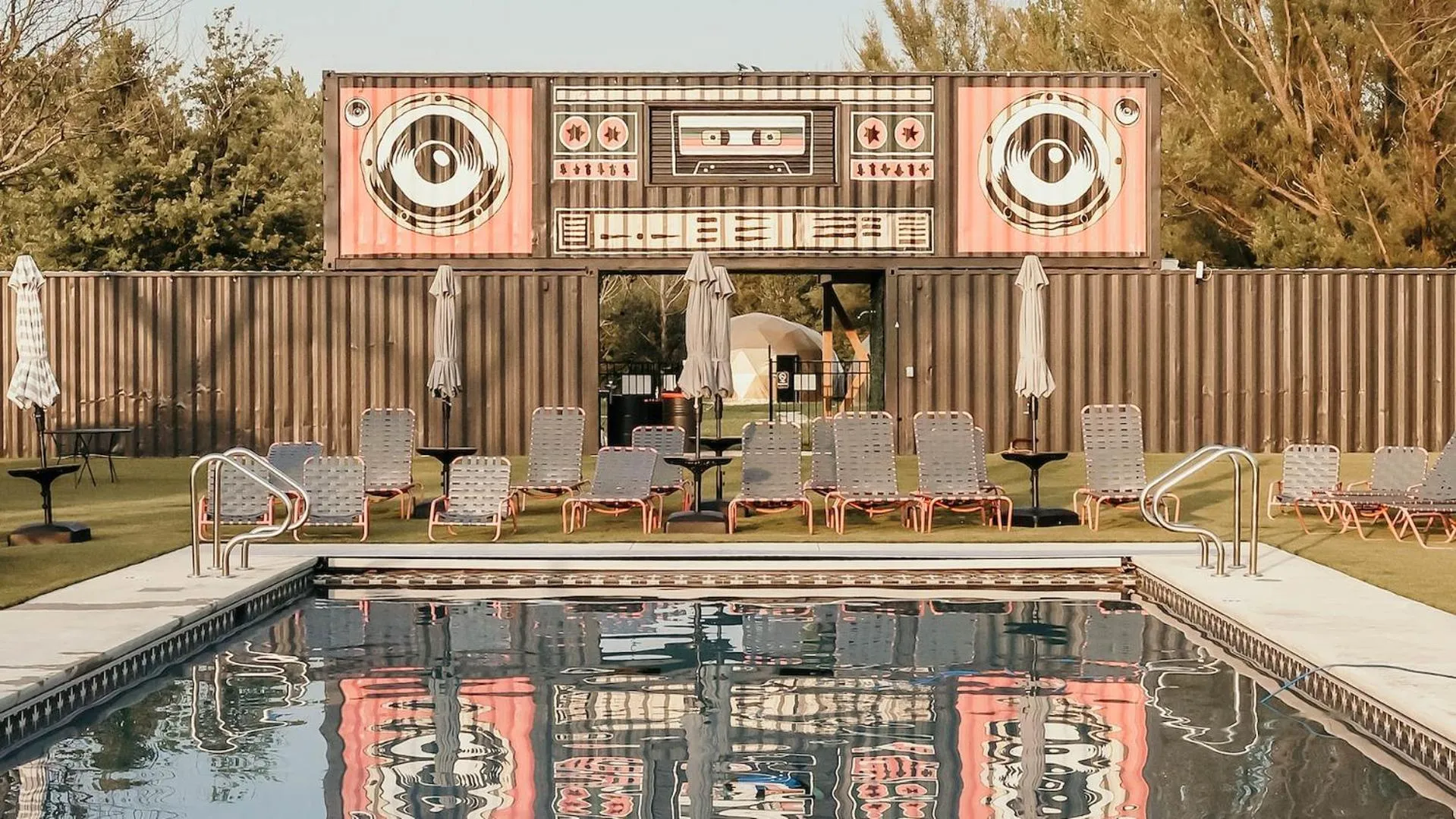 Pool view in DayDreamer Domes
