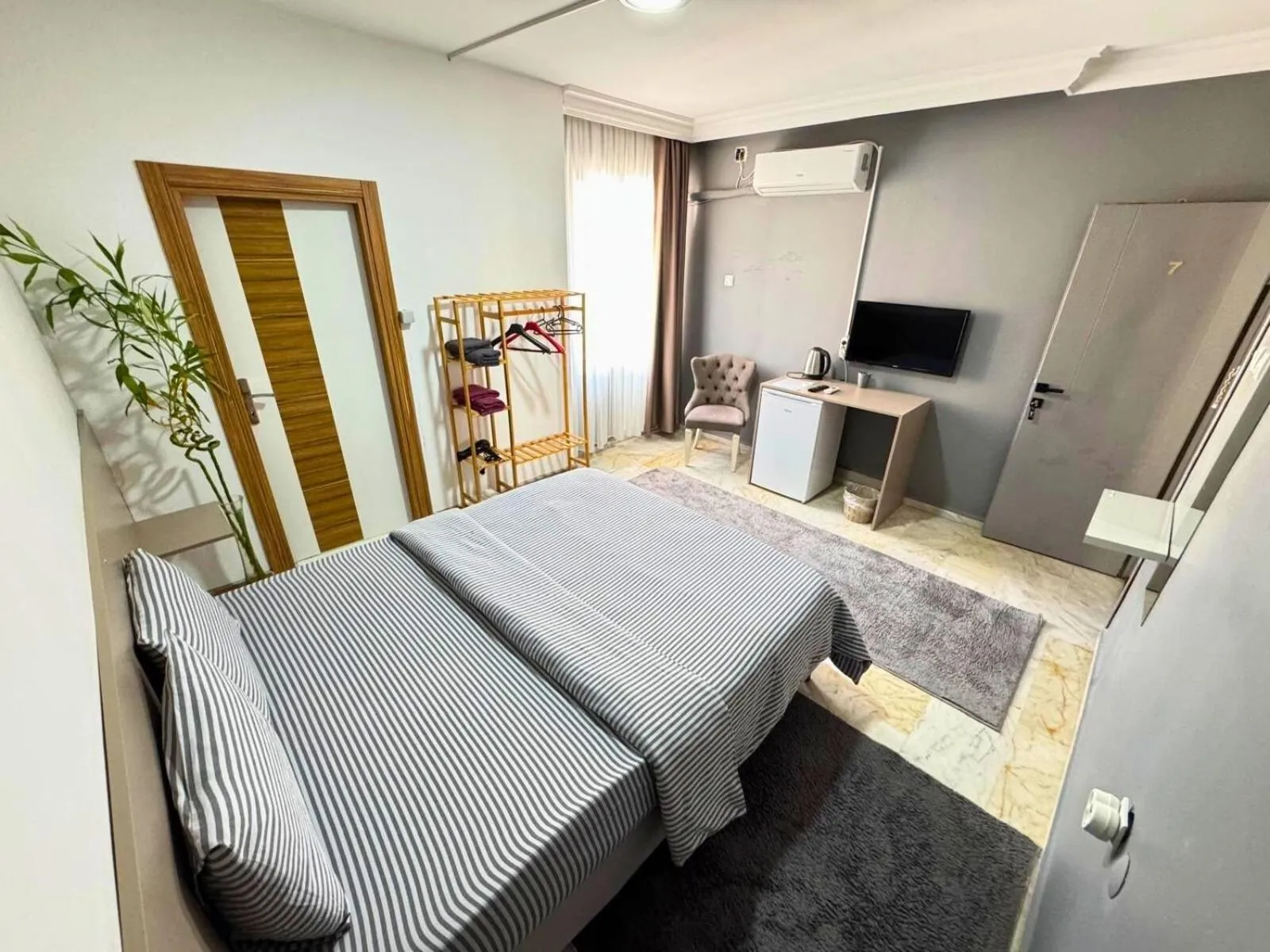 Bedroom, Bed in Grond Konaklama Mersin