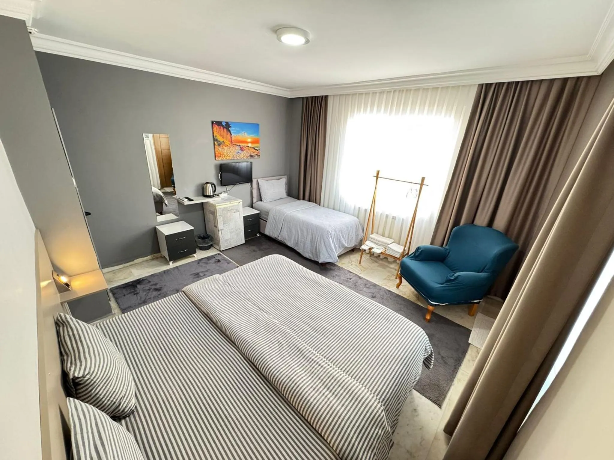 Bedroom, Bed in Grond Konaklama Mersin