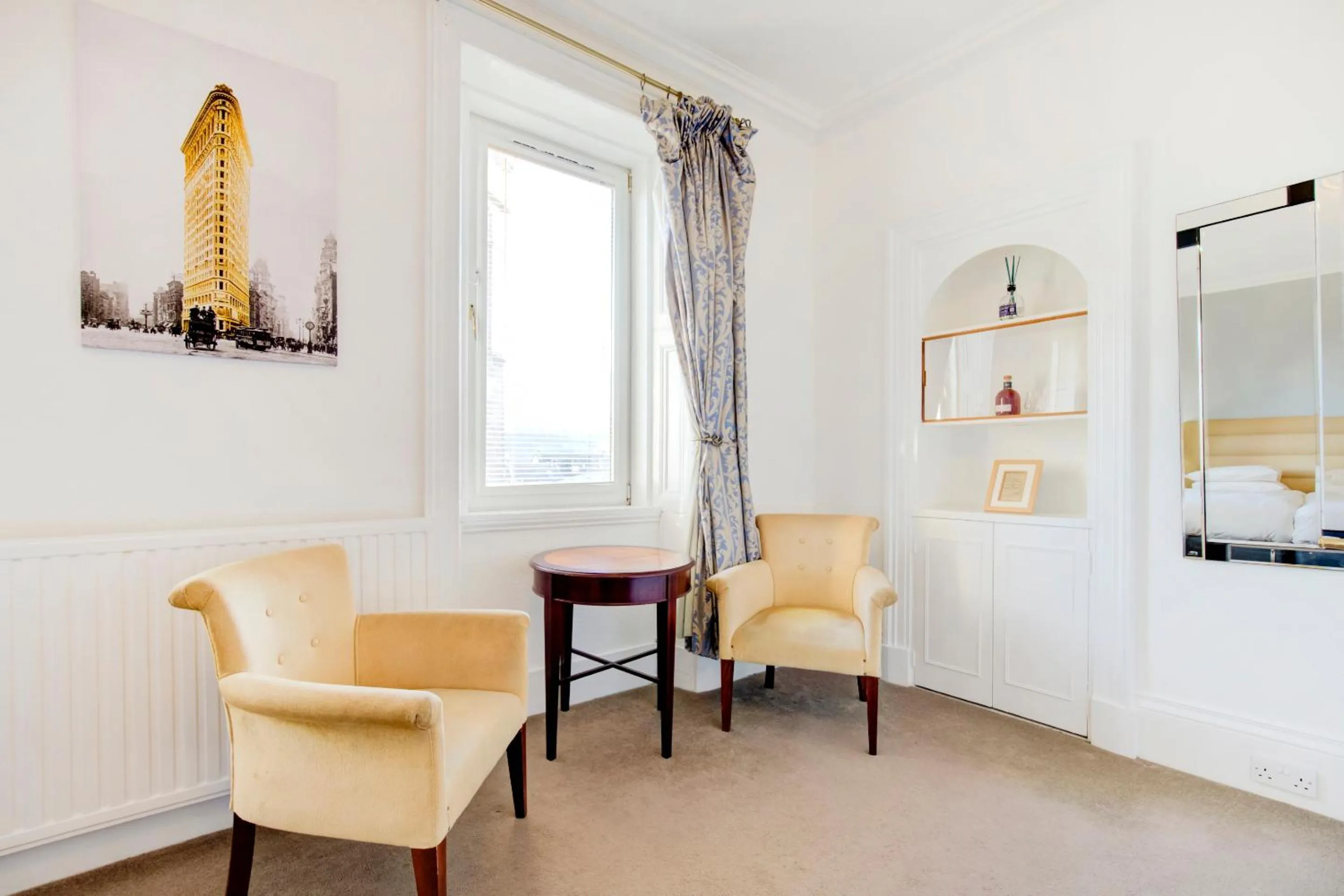 Seating area in OYO Eastbank Hotel, Speyside Scotland