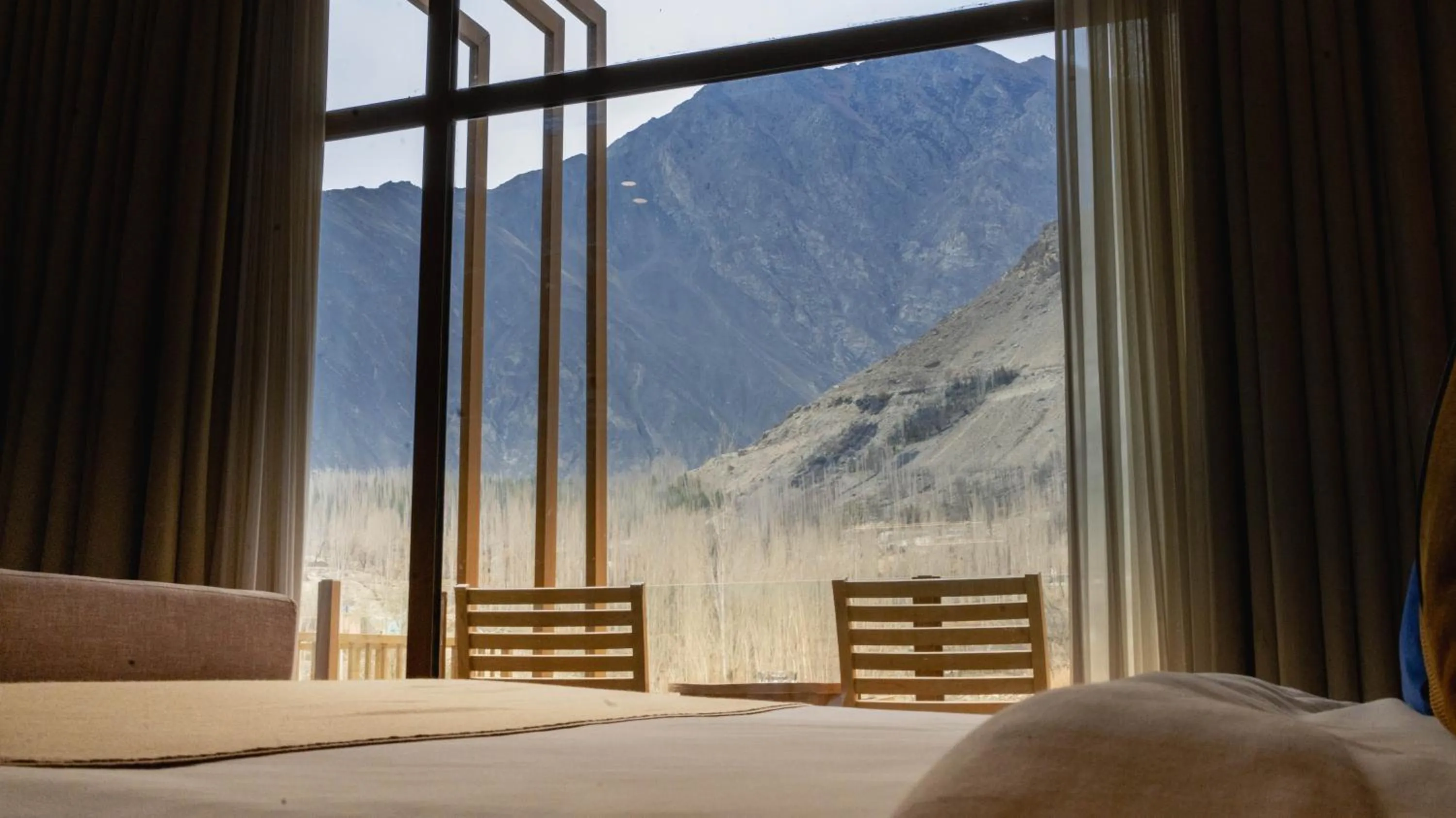 View (from property/room), Bed in Ambiance Resort Hunza