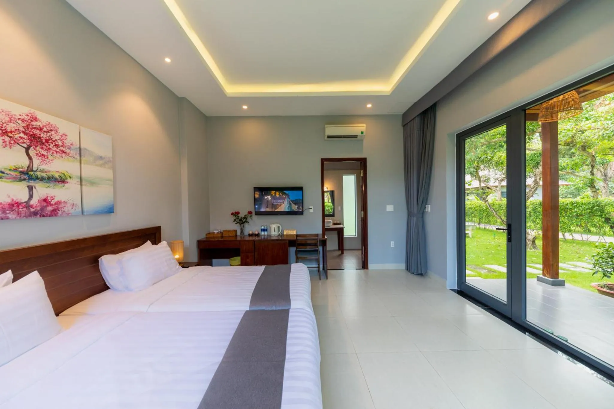 Bed in Emerald Garden Retreat