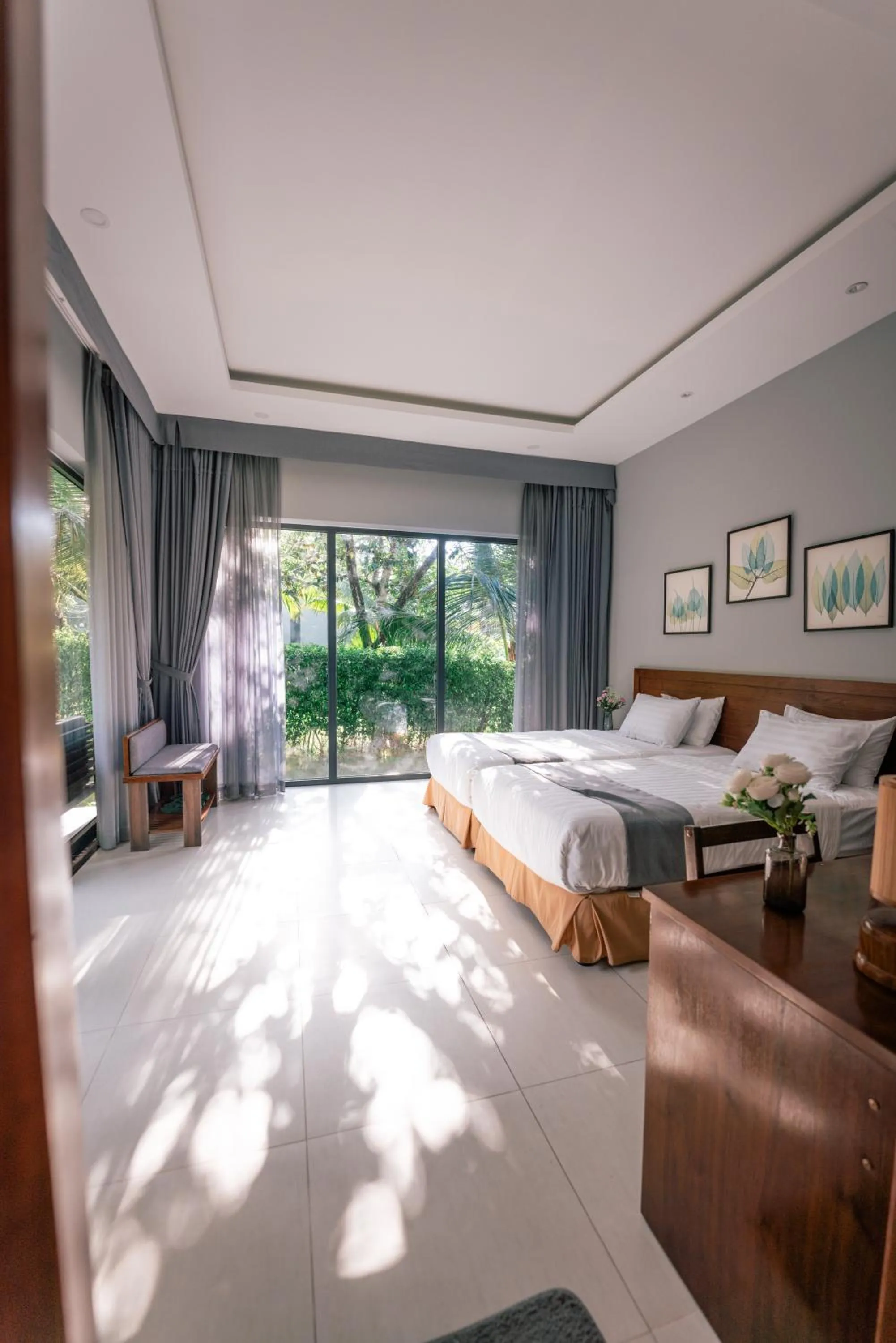 Bed in Emerald Garden Retreat