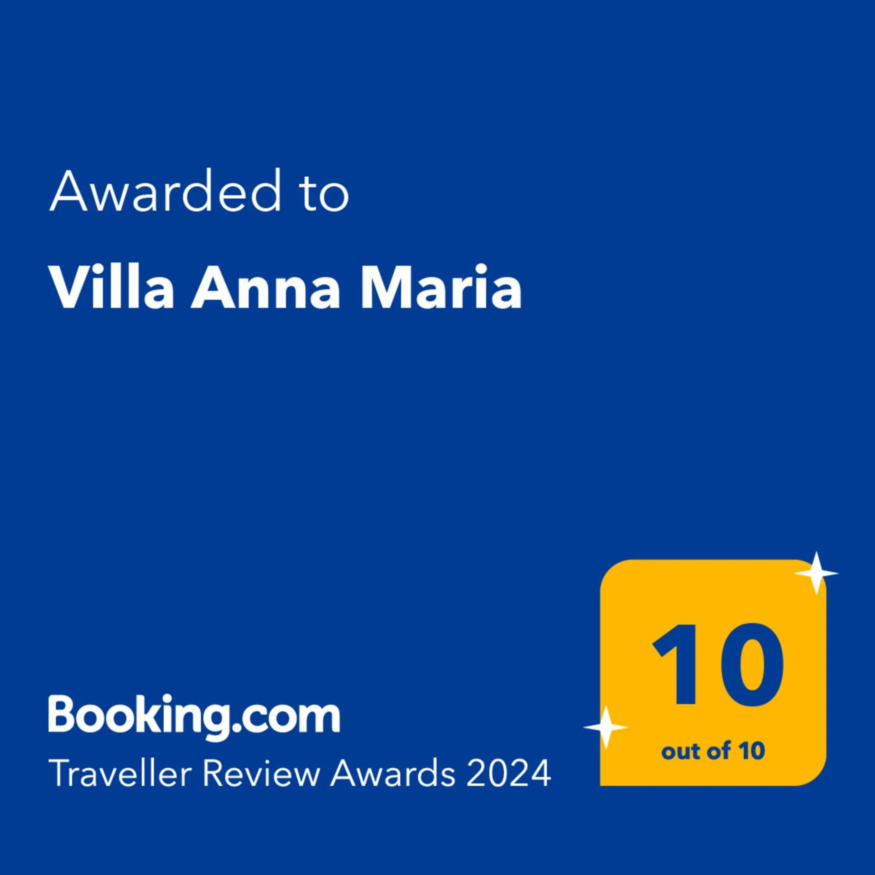 Certificate/Award in Villa Anna Maria Kriopigi Private Pool & Sea View 5 Bedrooms
