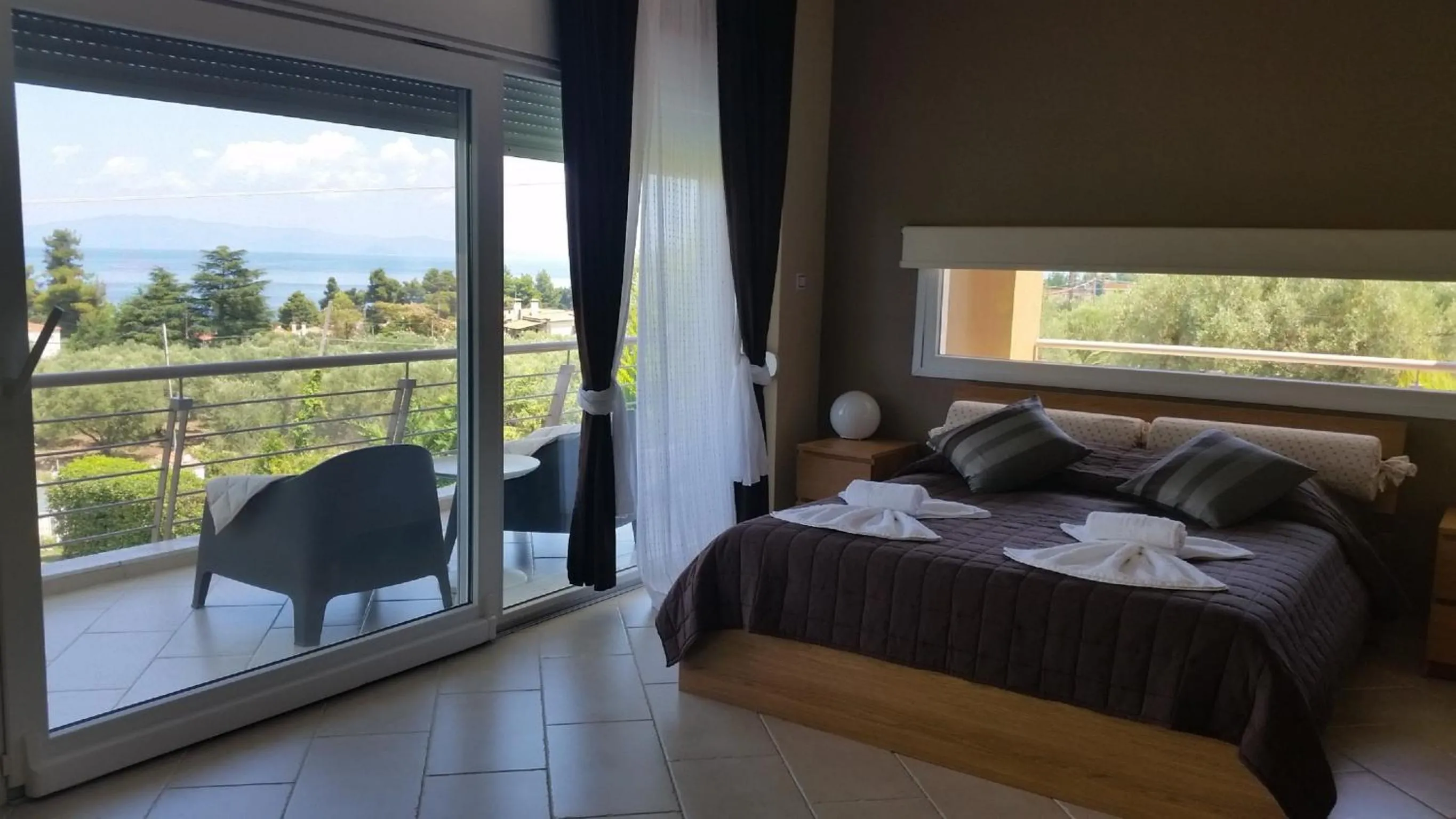 Bedroom, Bed in Villa Anna Maria Kriopigi Private Pool & Sea View 5 Bedrooms