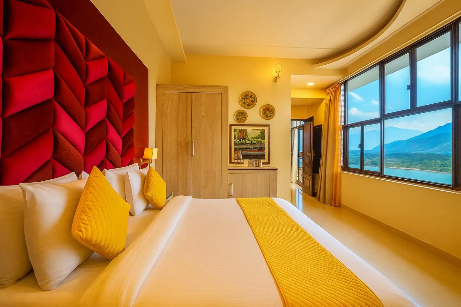 View (from property/room), Bed in The Neeraj Naturecure - Ganga View