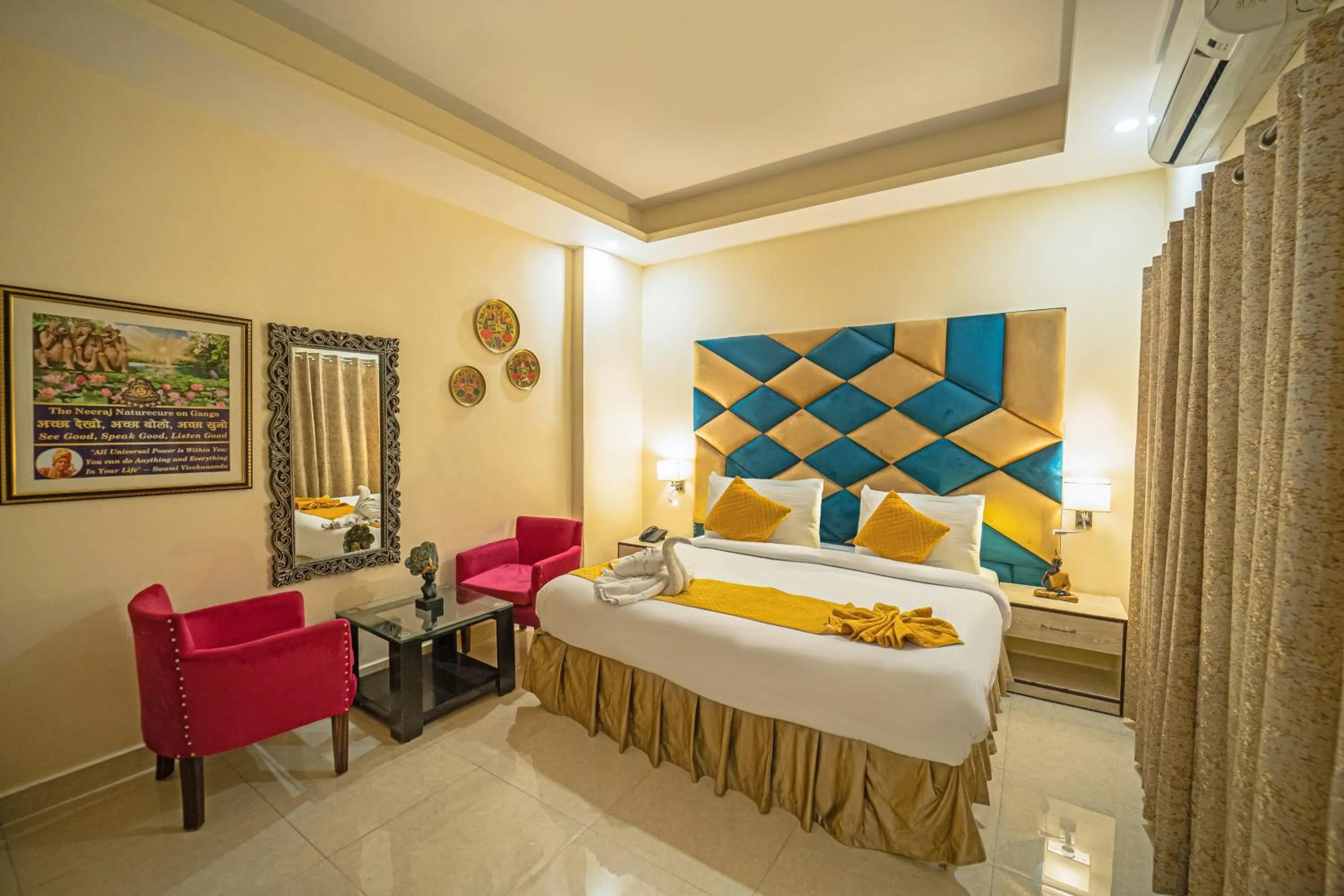 Bed in The Neeraj Naturecure - Ganga View