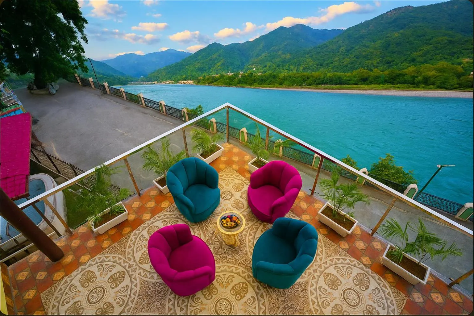 Patio in The Neeraj Naturecure - Ganga View