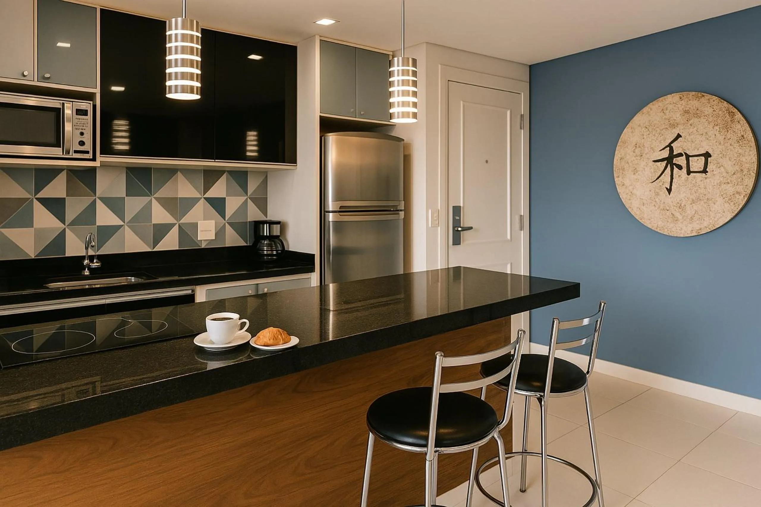 Kitchen or kitchenette in Elegance Suítes Alvorada