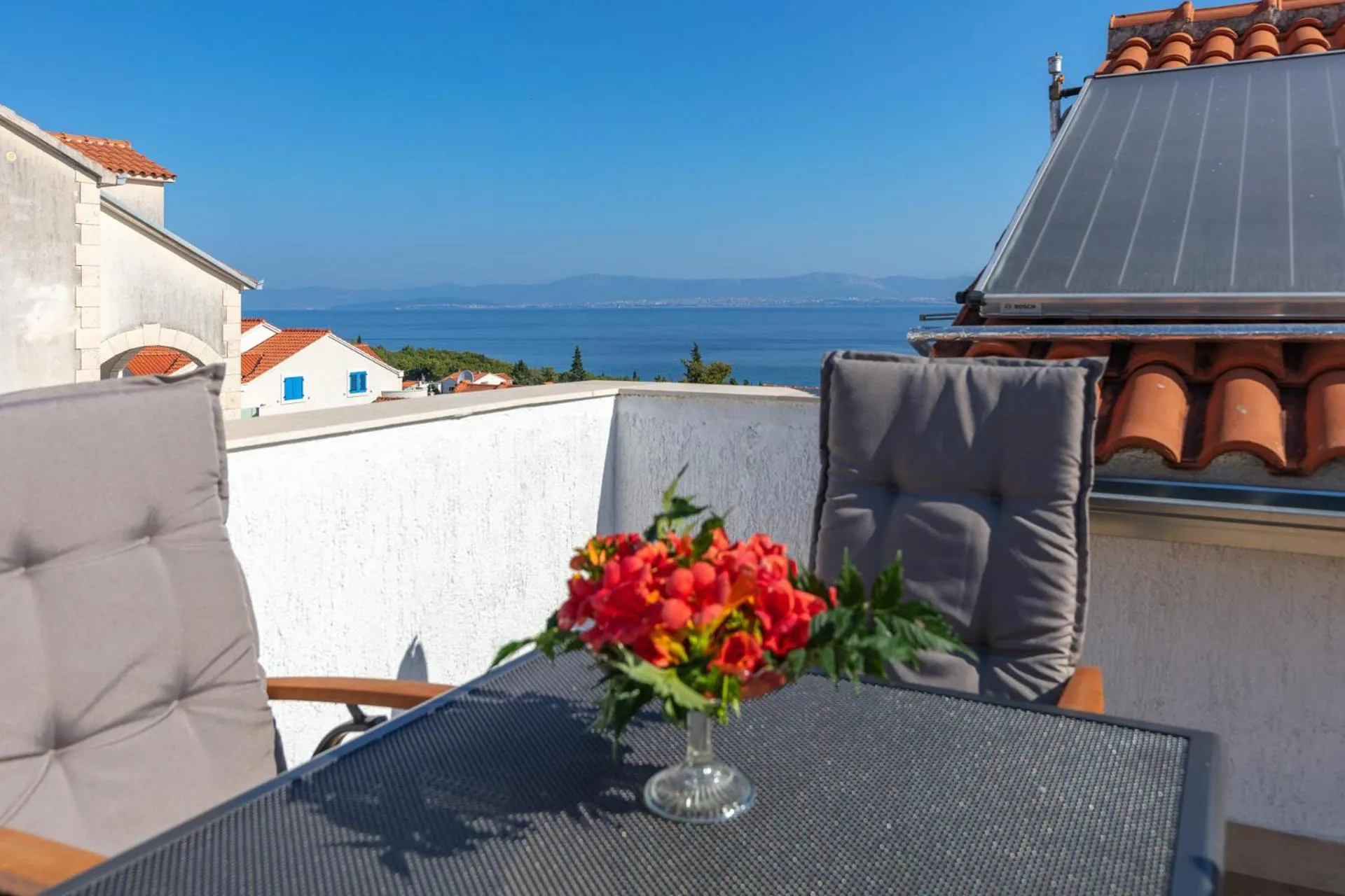 Balcony/Terrace in Holiday Home Lukrecia, for 9, private pool, free parking, 450 m from the beach