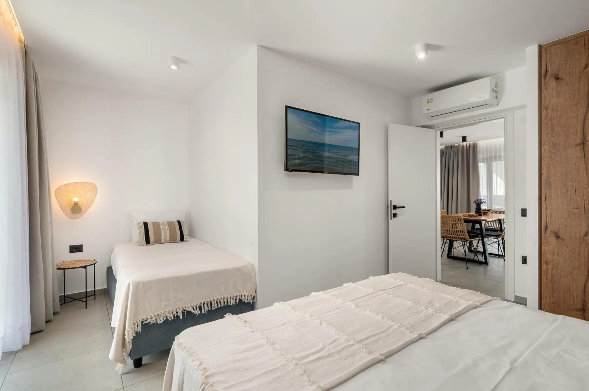 Bed in Milatos Seaside Suites