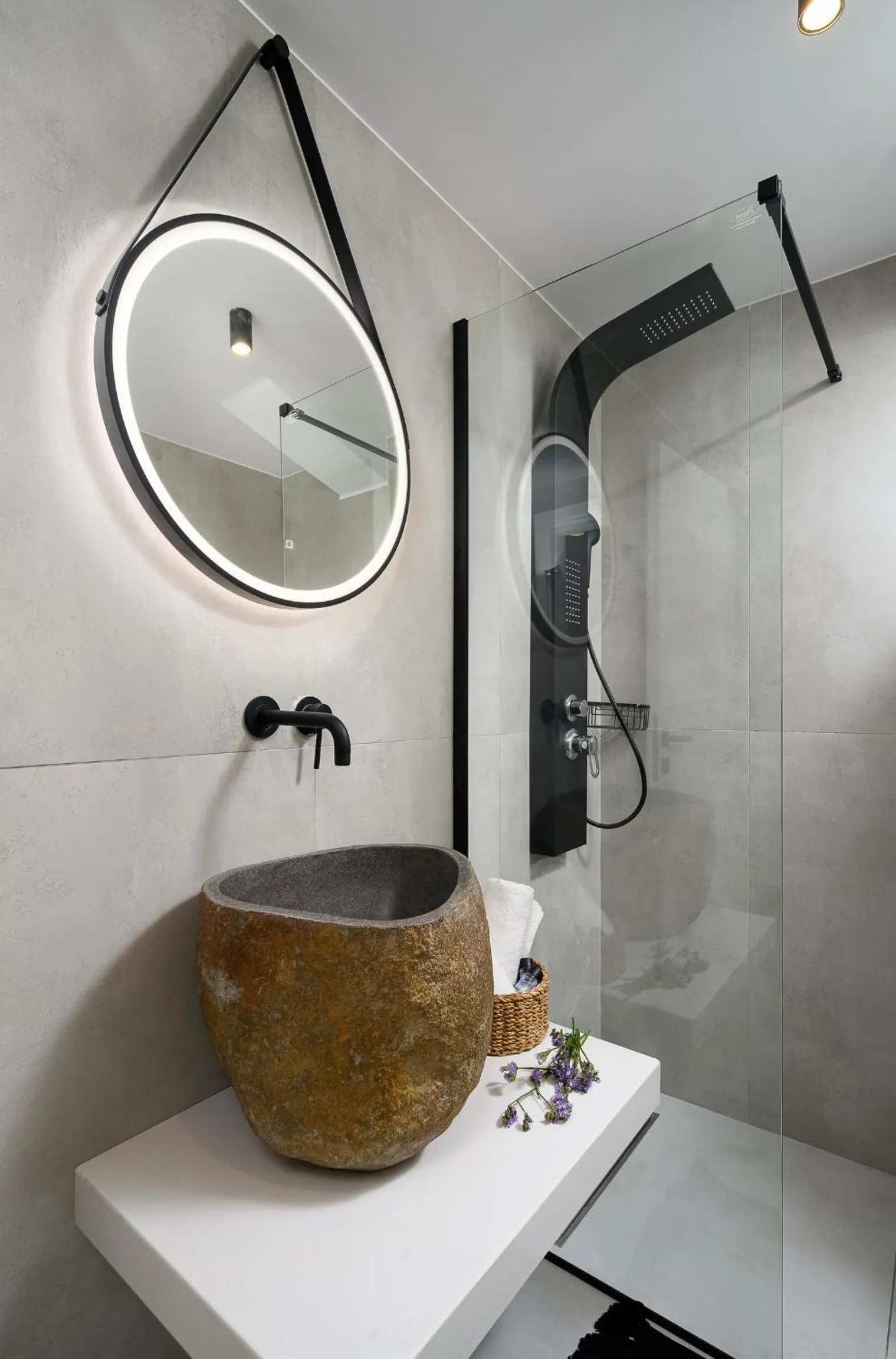 Shower in Milatos Seaside Suites