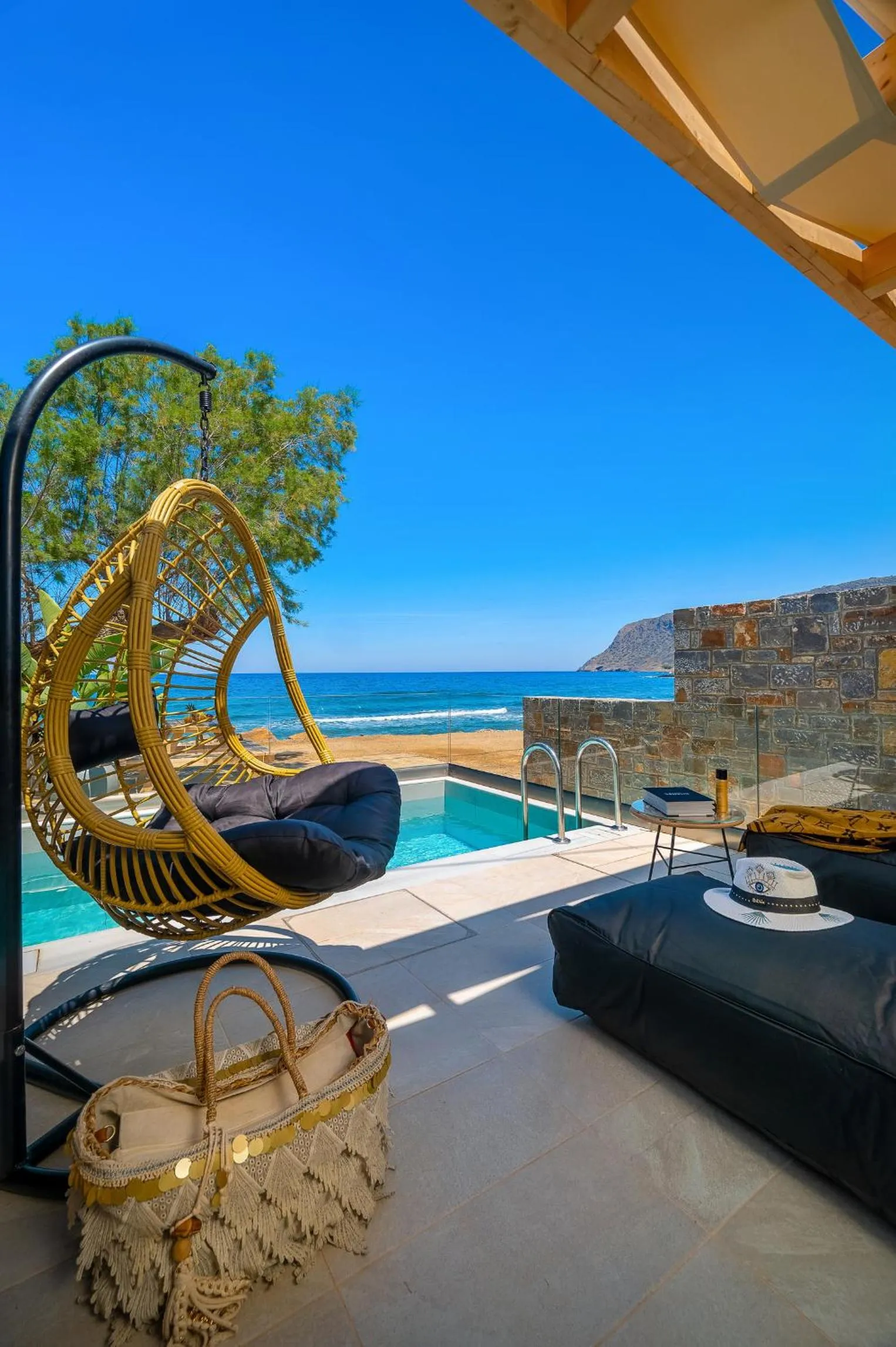 Patio in Milatos Seaside Suites