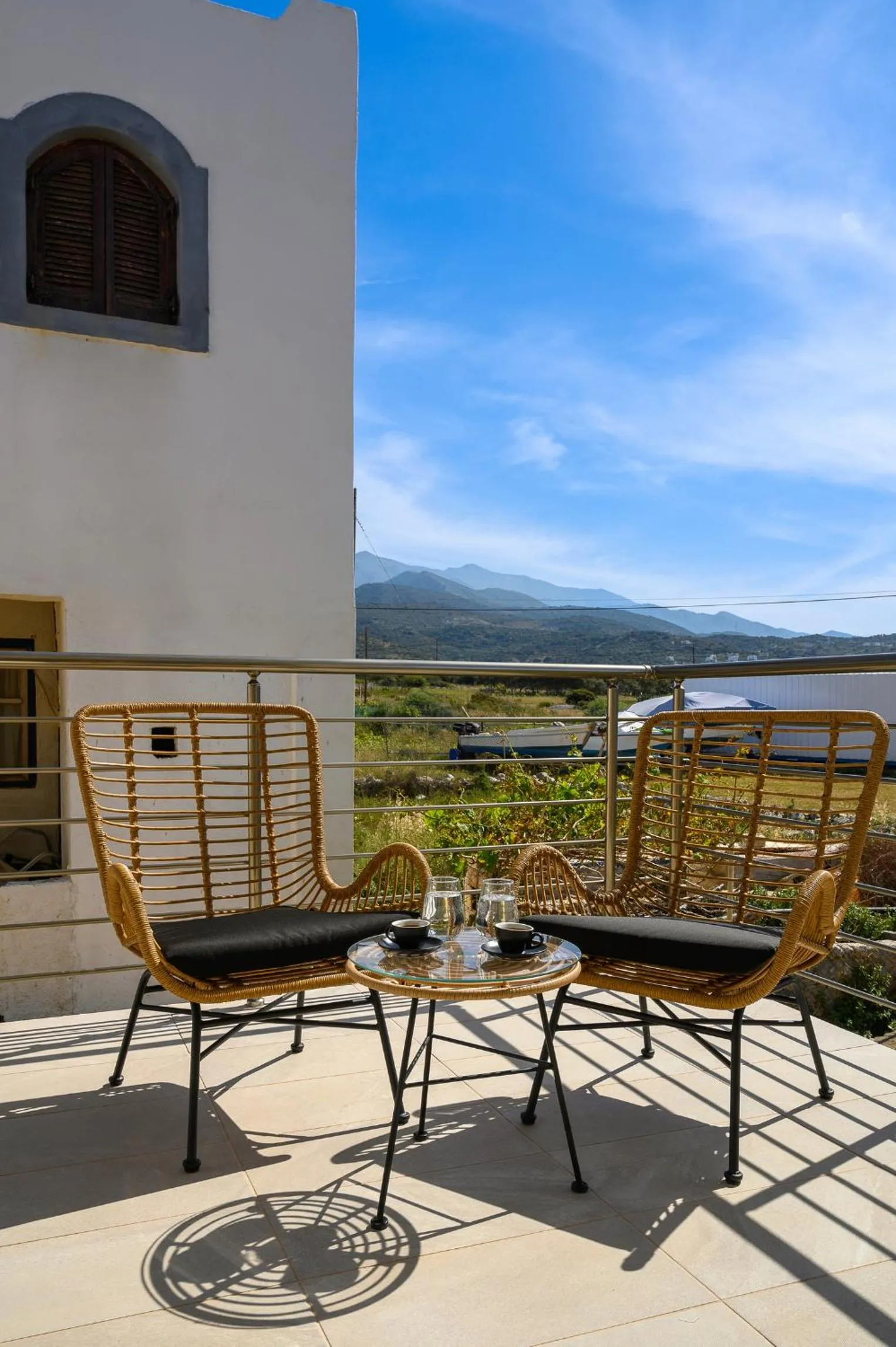 Patio in Milatos Seaside Suites