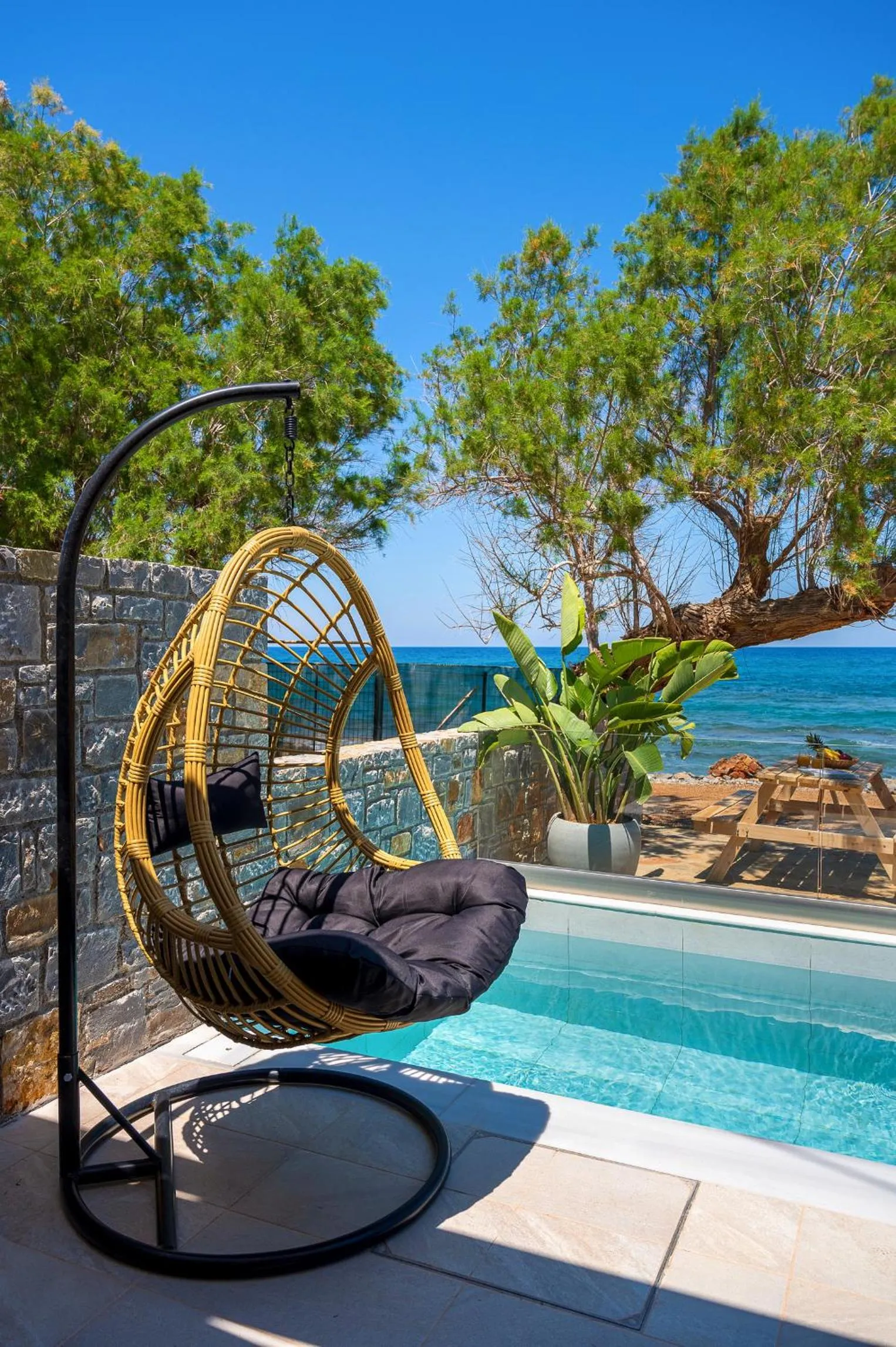 Patio in Milatos Seaside Suites