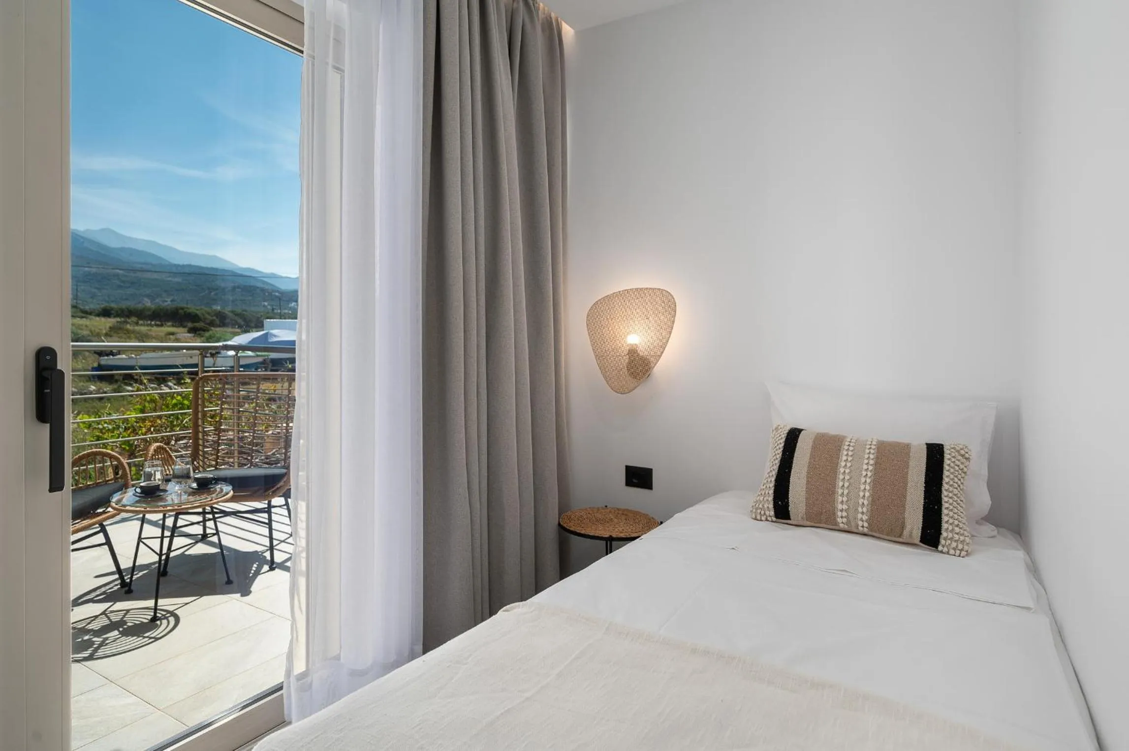 Bed in Milatos Seaside Suites