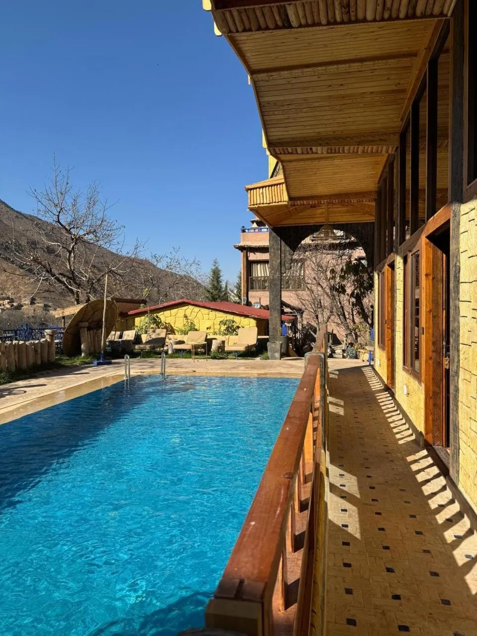 Pool view in Riad Jnane Imlil