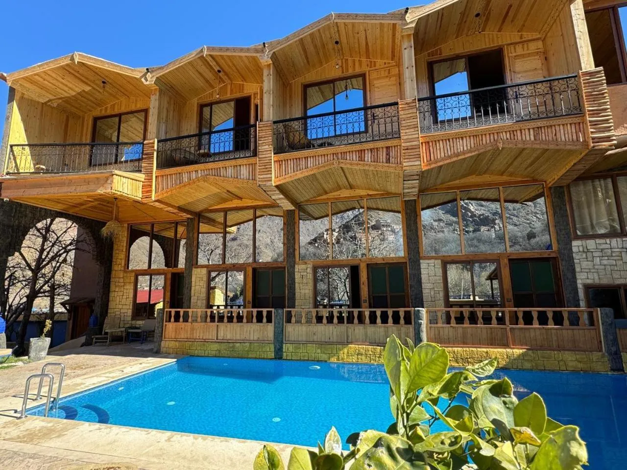 Pool view in Riad Jnane Imlil
