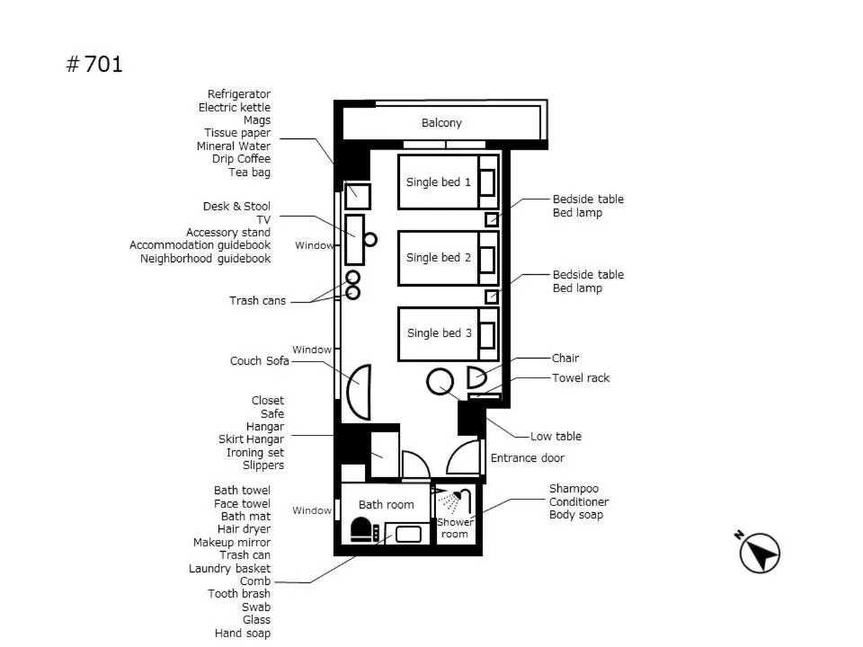 Floor plan in Inn The Omotesando