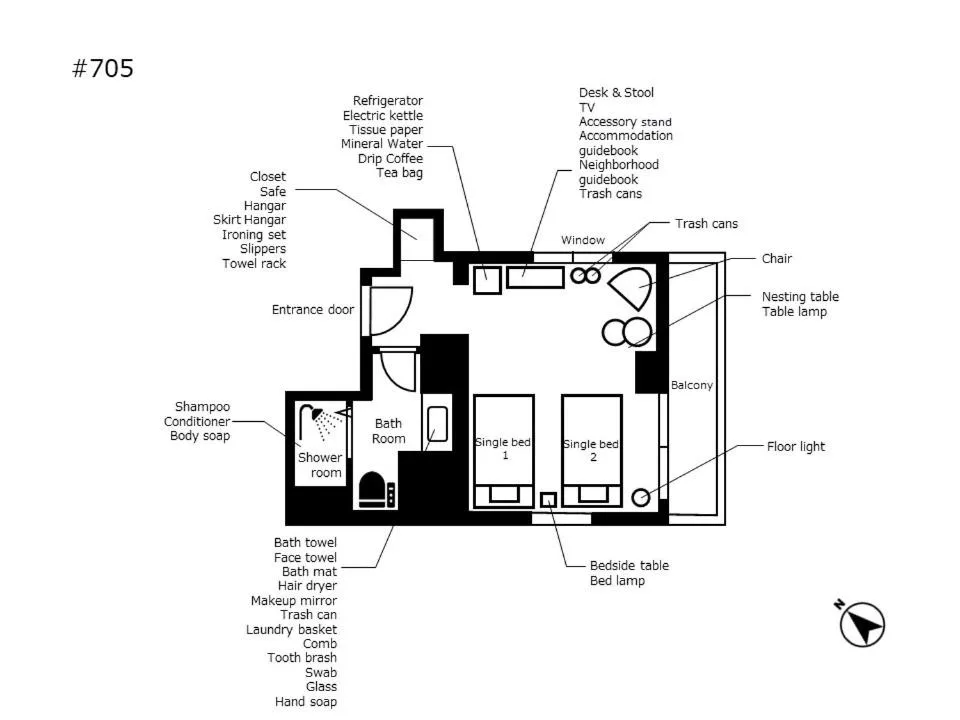 Floor plan in Inn The Omotesando