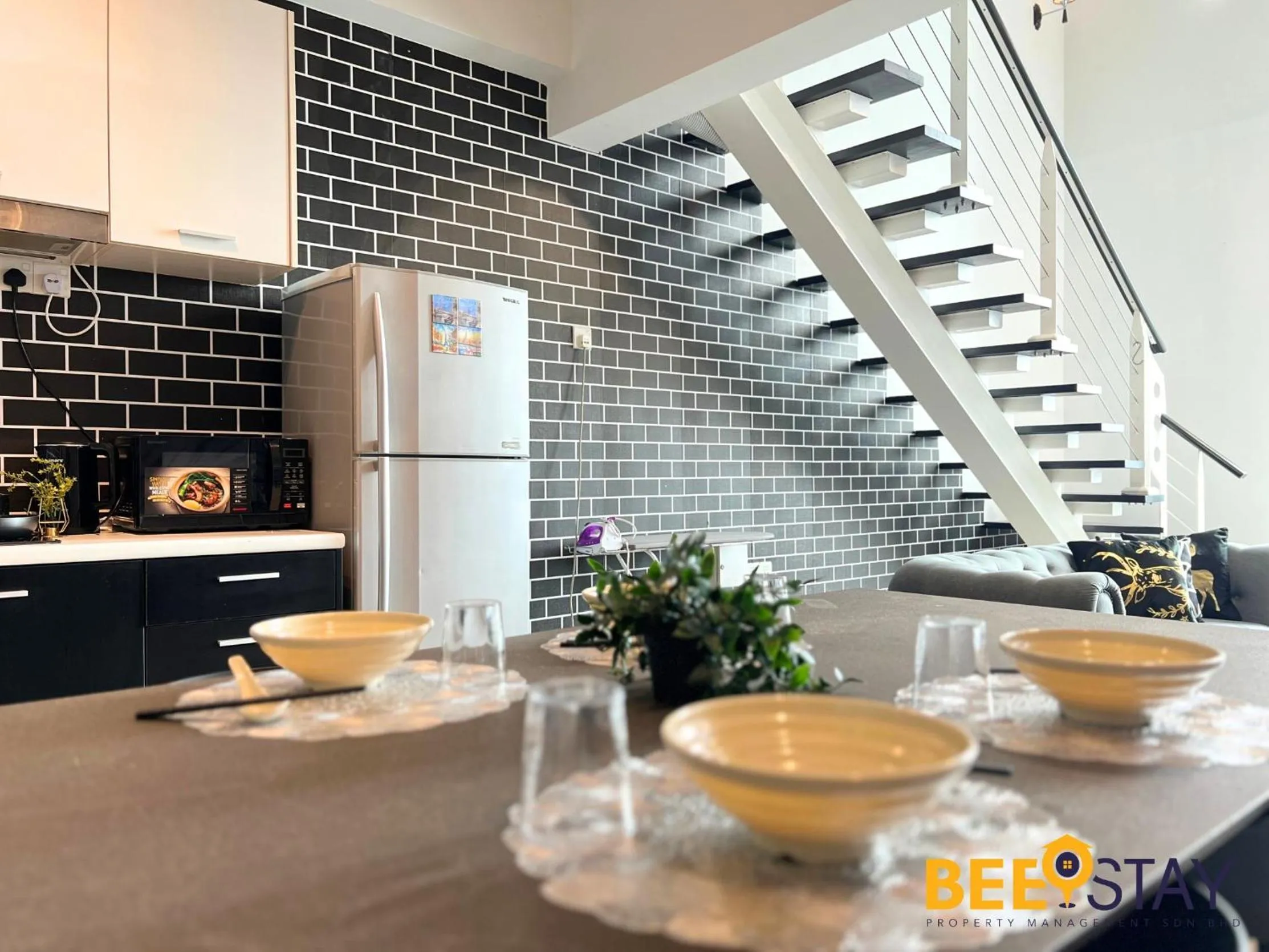 Kitchen or kitchenette in The Scott Garden Kuala Lumpur by BeeStay Management