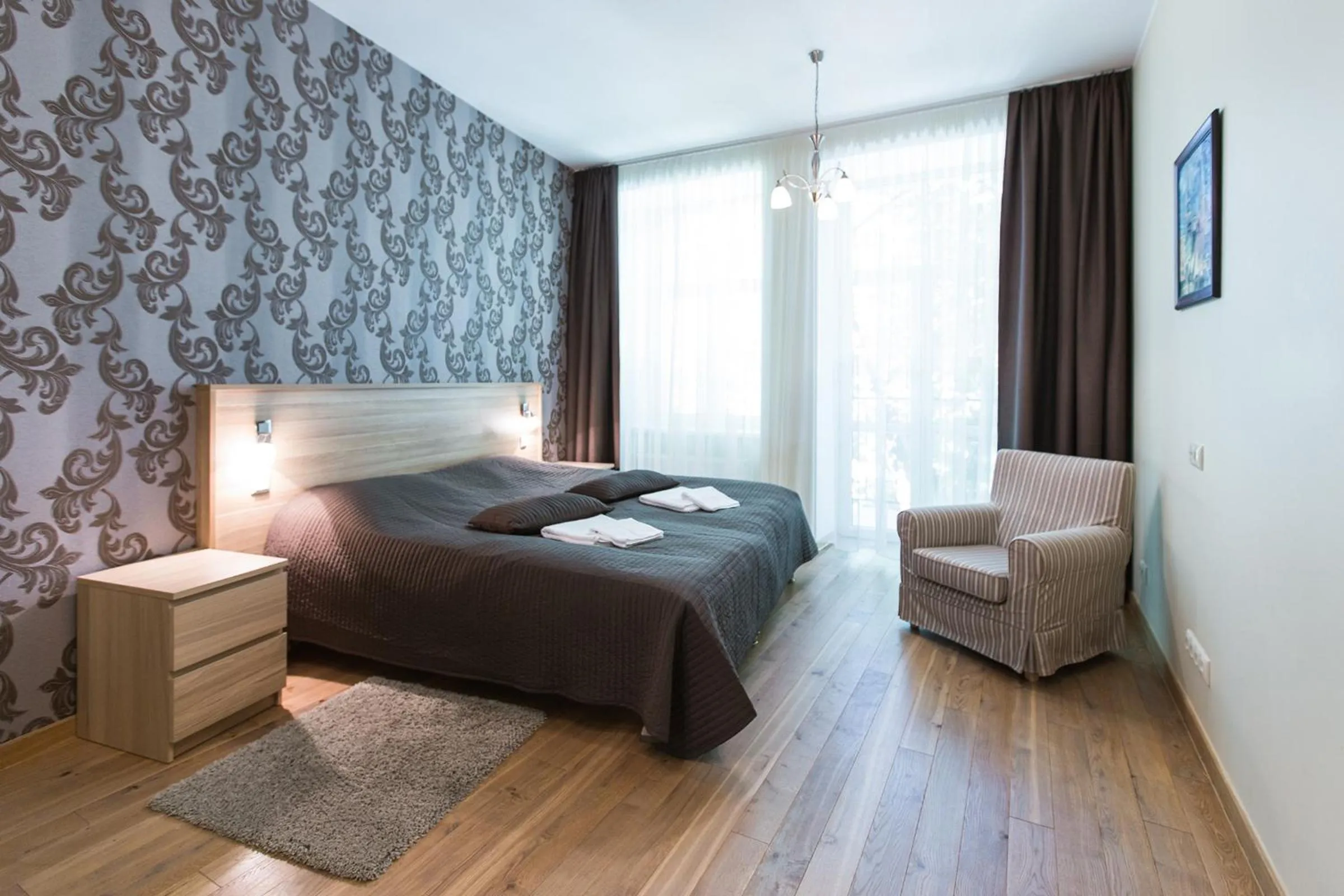 Balcony/Terrace, Bed in Riga Lux Apartments - Ernesta, Free parking