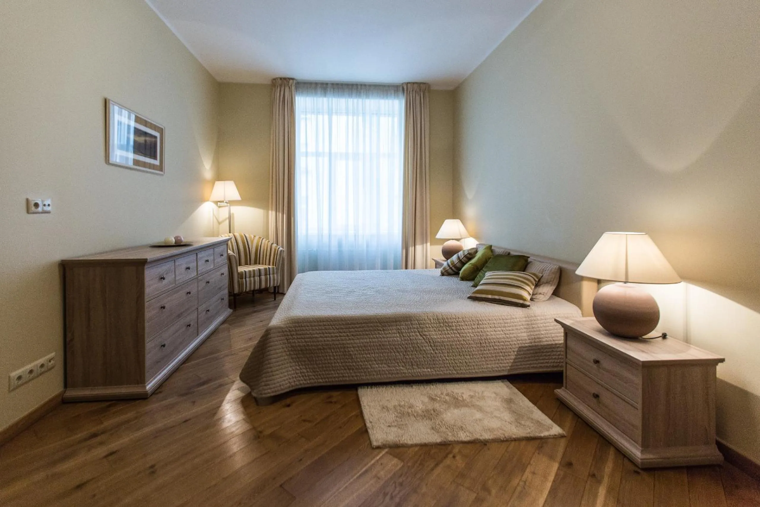 Bedroom, Bed in Riga Lux Apartments - Ernesta, Free parking