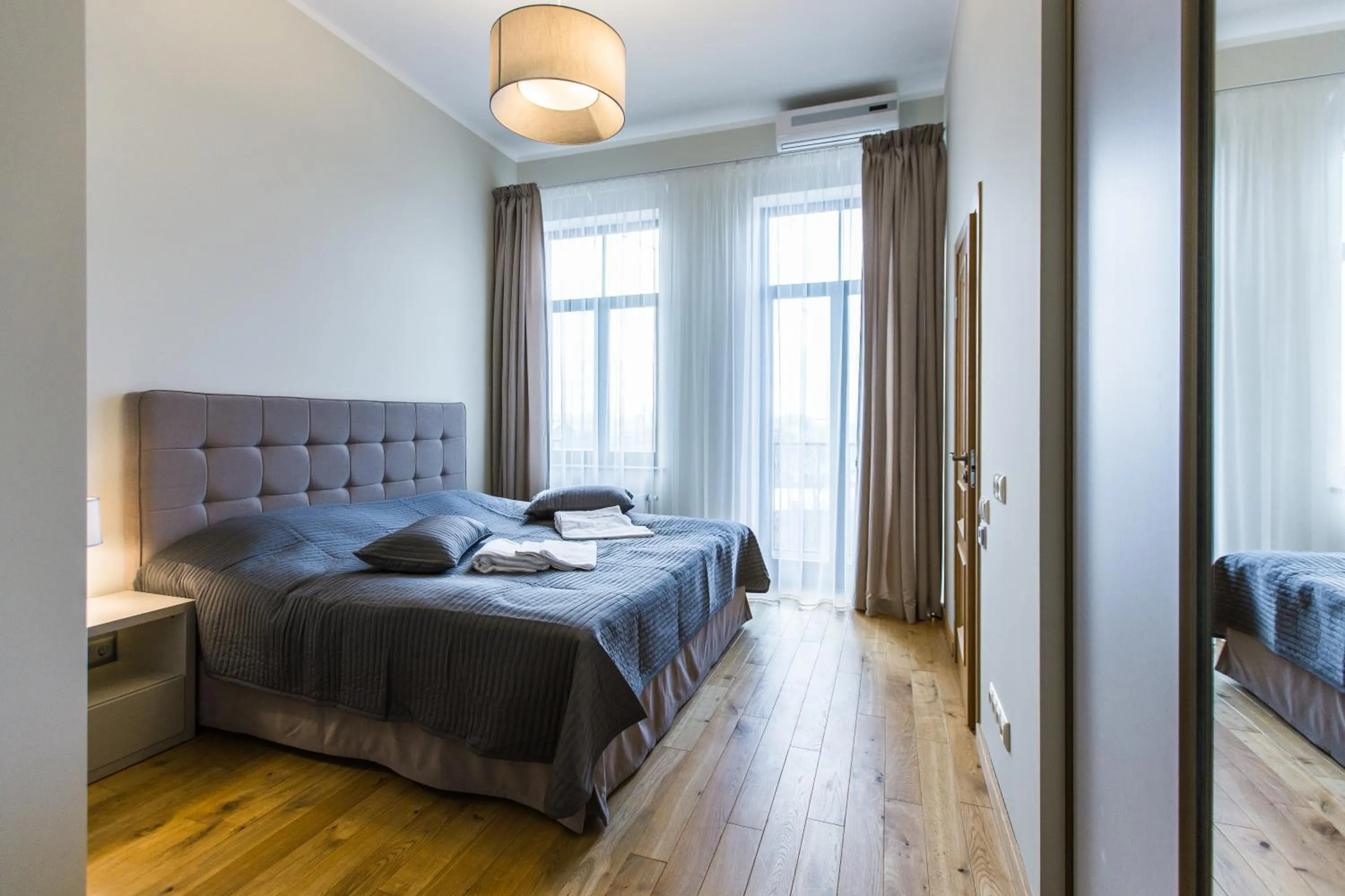 Bedroom, Bed in Riga Lux Apartments - Ernesta, Free parking