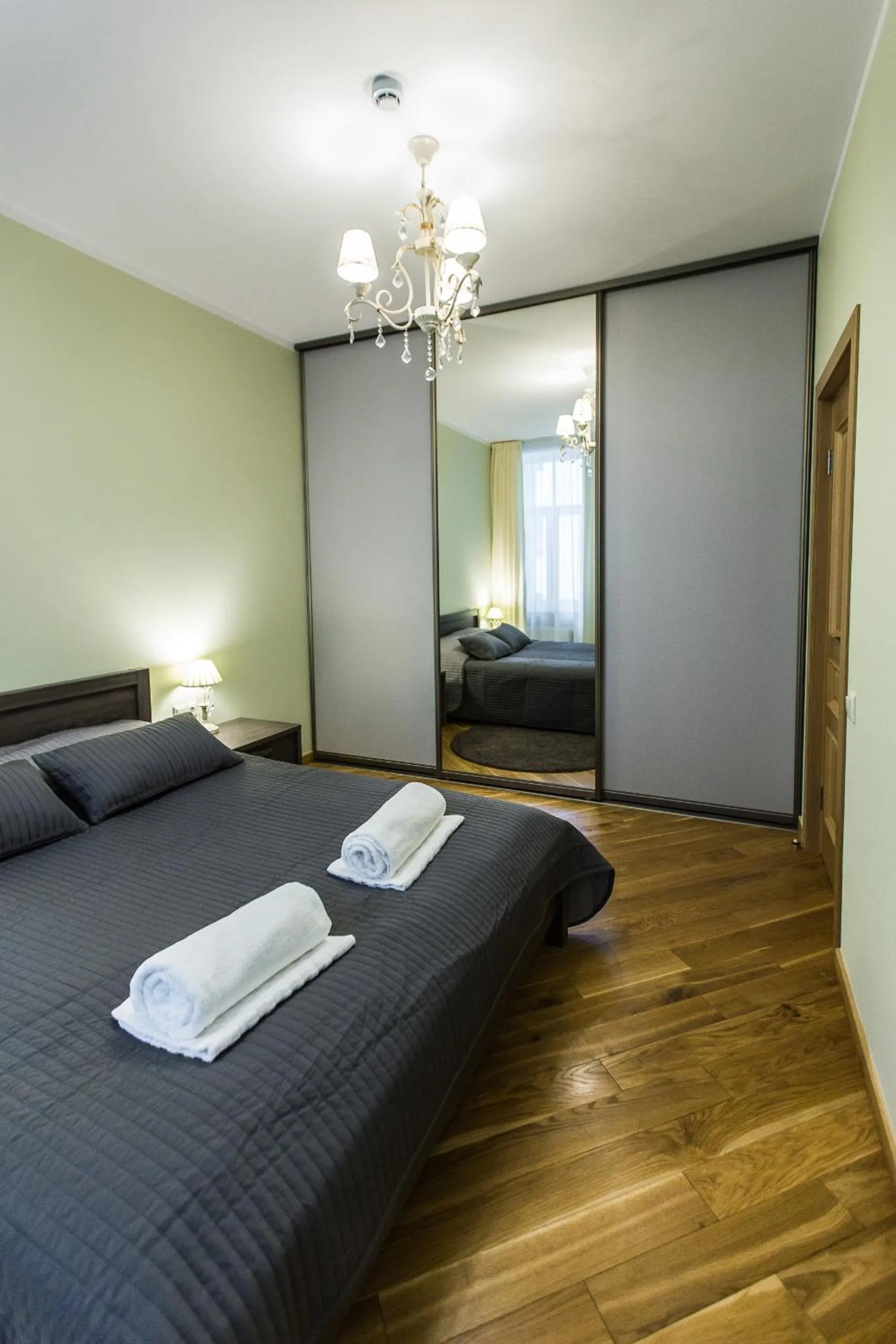 Bedroom, Bed in Riga Lux Apartments - Ernesta, Free parking