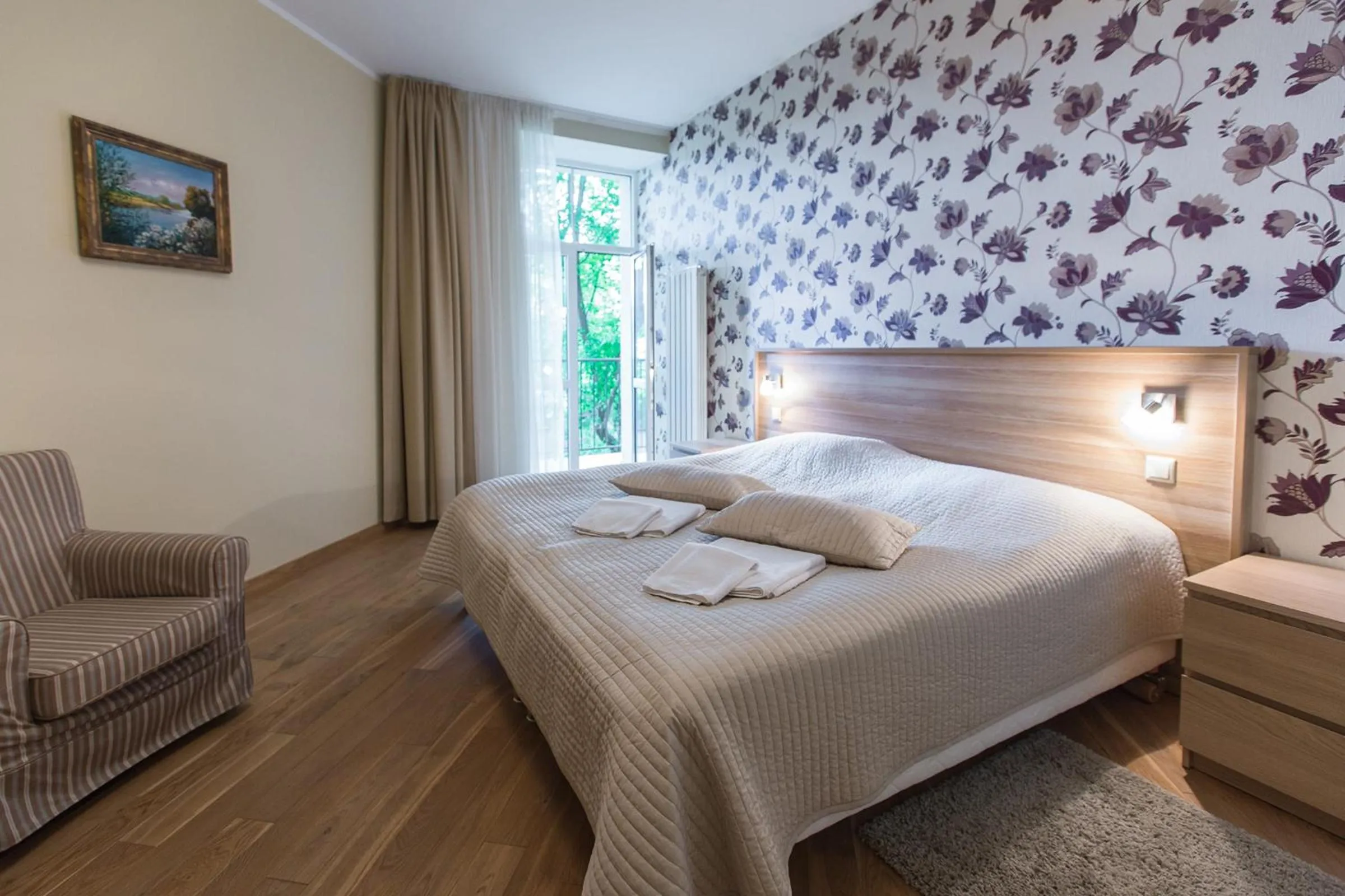 Bedroom, Bed in Riga Lux Apartments - Ernesta, Free parking