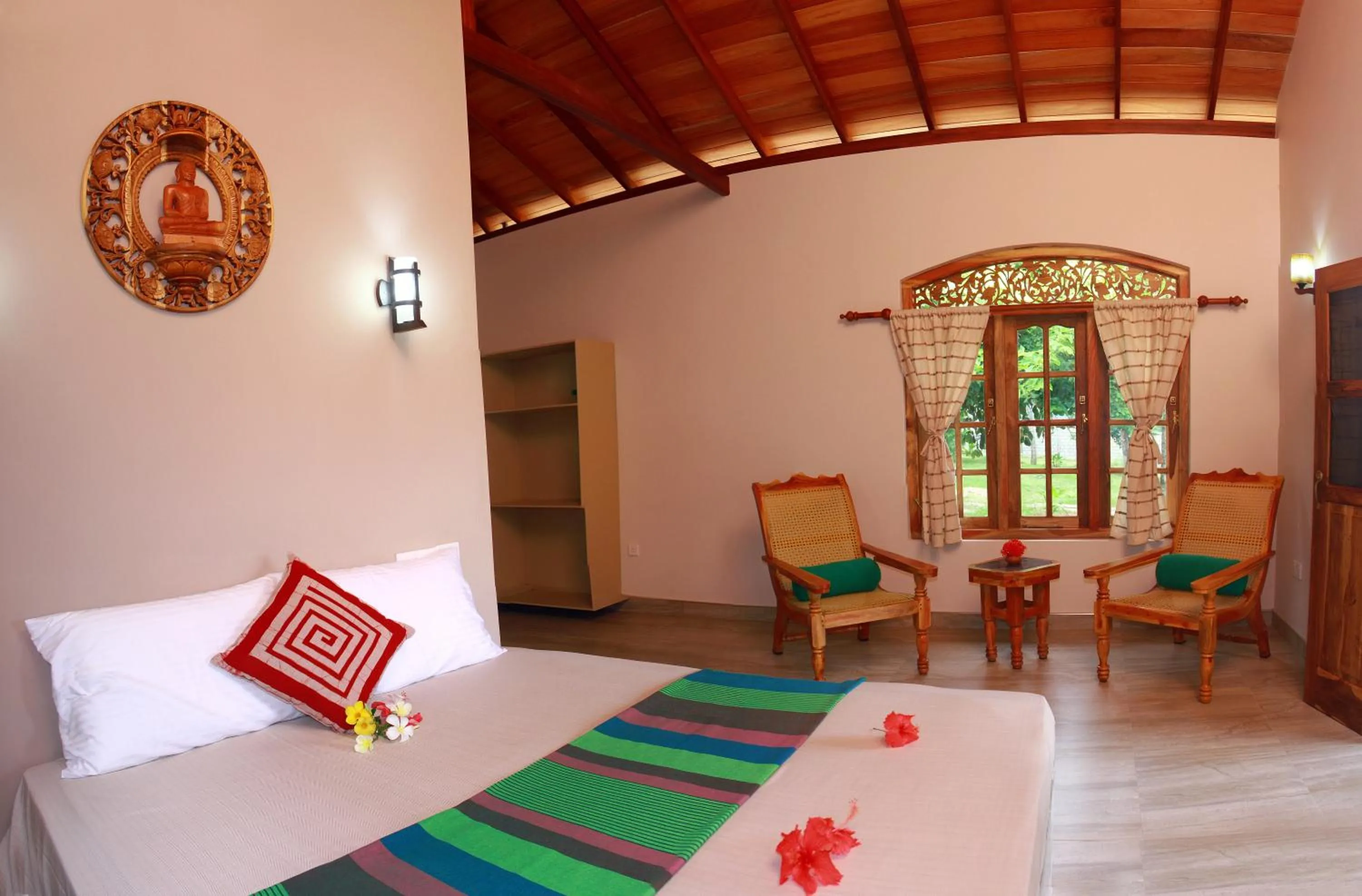 Seating area, Bed in Tranquality Chalets