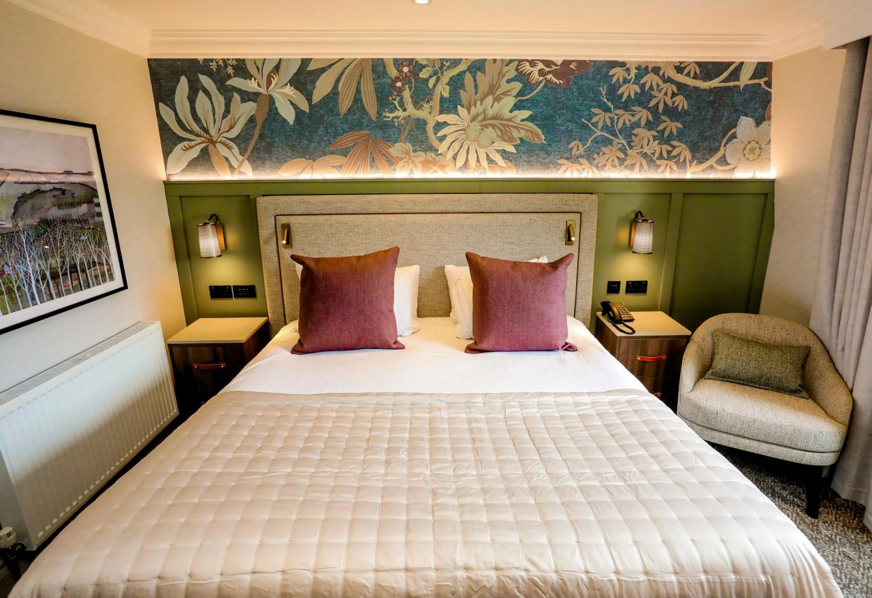 Bed in Gretna Hall Hotel